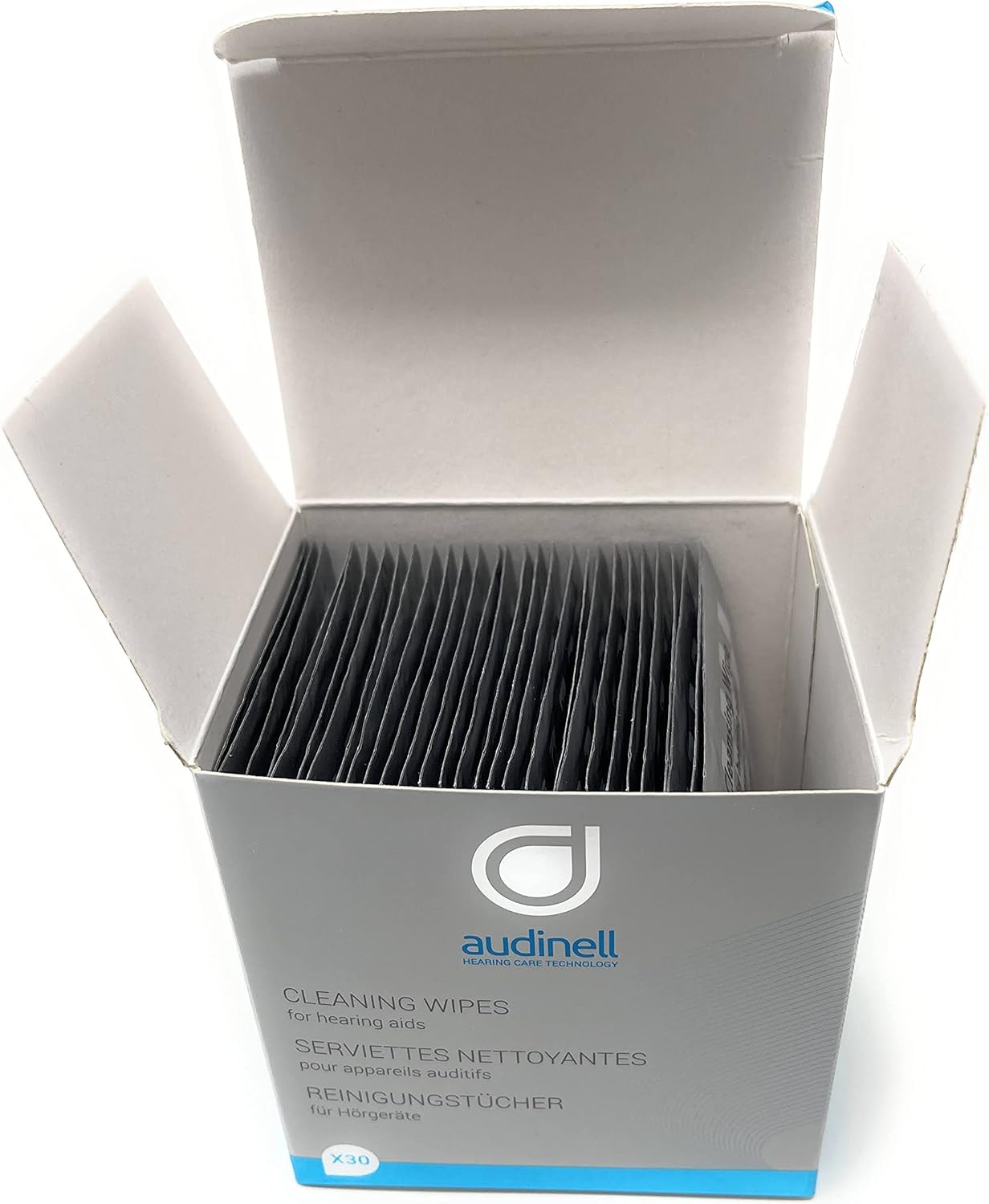 Cleaning Wipes | 30 Individually-Wrapped, Alcohol-Free | Cleans, Removes Earwax & Sweat from Hearing Aids, Earmold, Airpods, Earbuds, Earplugs, In-Ear Monitors, Hearing Protection Devices