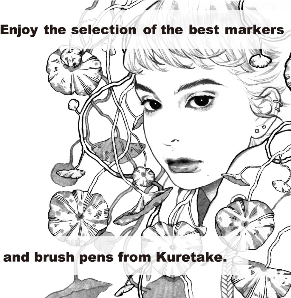 Kuretake ZIG Inktober Special Set, ZIG ILLUSTRATION BASIC SET NO.4 for Manga Drawing, Lettering and Calligraphy, Professional Artist Quality, Made in Japan