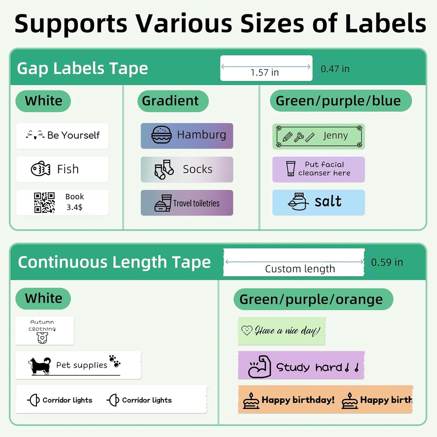 ORGSTA S001 Label Maker Machine with Tape, Portable Bluetooth Label Maker for Home and Office Organization, Thermal Label Printer Mini Label Maker with Multiple Templates, Green