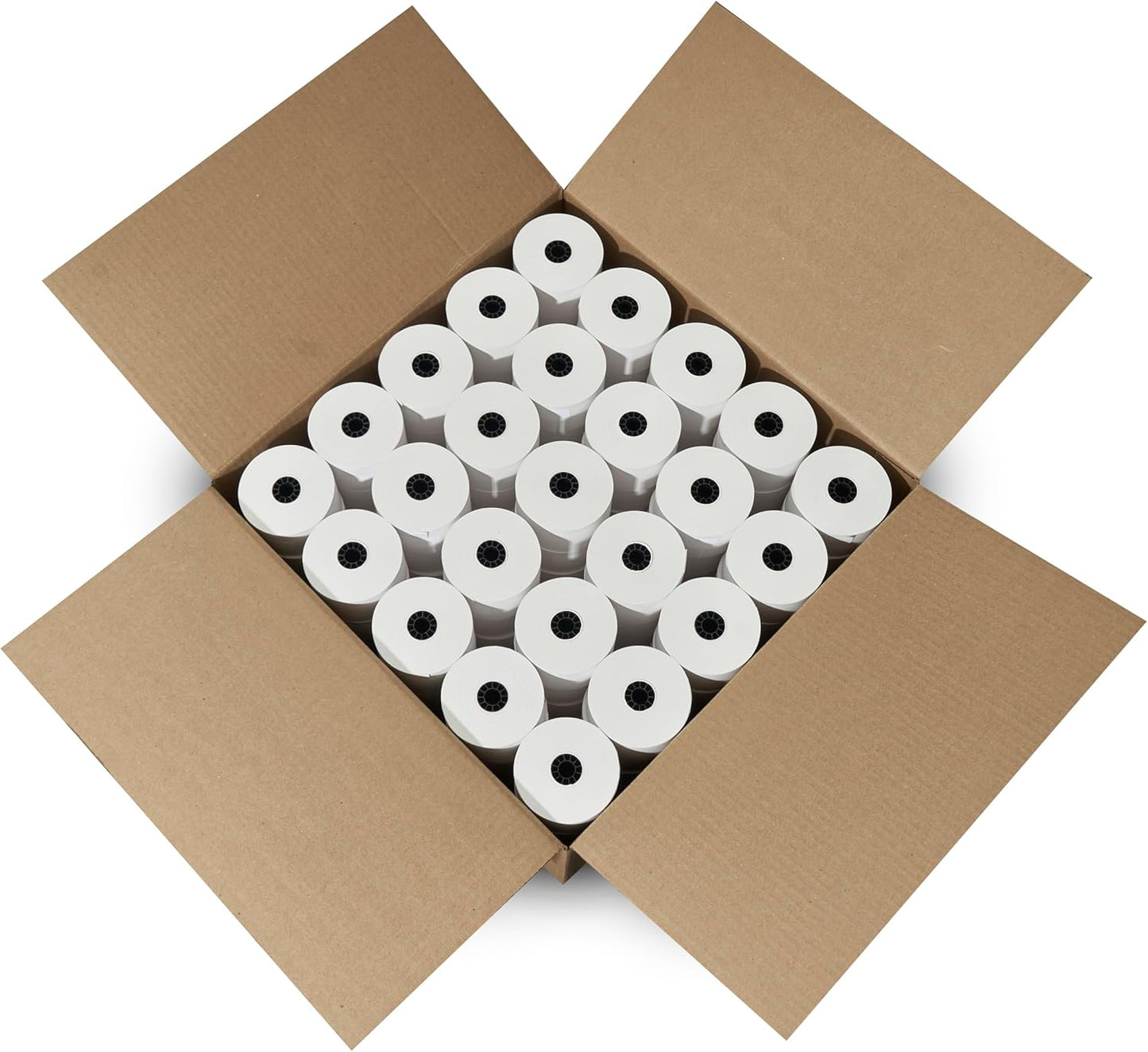 44mm 1-3/4"" x 150' 1-Ply Bond Paper Rolls, 50 Rolls, Compatible with Sharp ER A-320 330 4100 460 470 Register Tape, and More