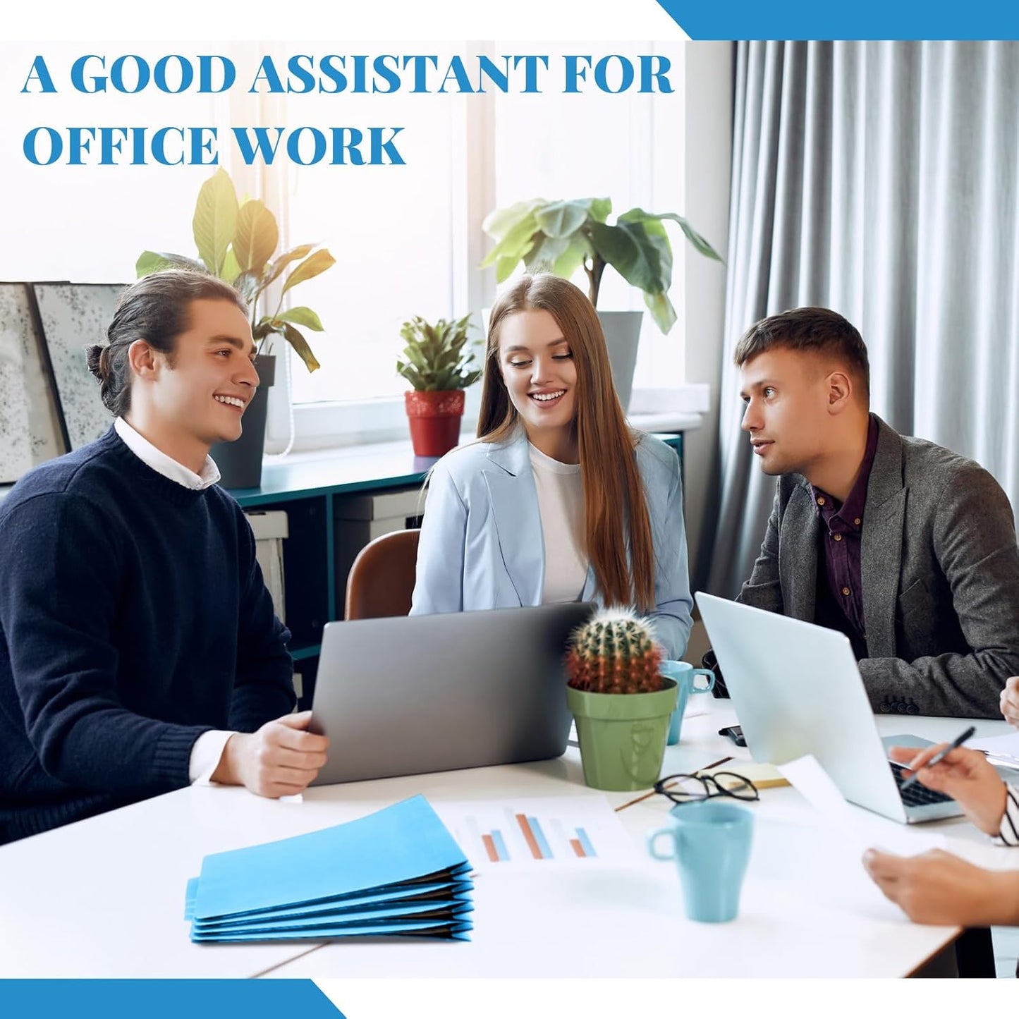 24 Pcs Classification Folders Letter Size, 1 Divider Pressboard File Folder with Fasteners, Expanding File Organizer Bulk for Teachers, Clergy, Office, Church, Christmas Donations (Blue)