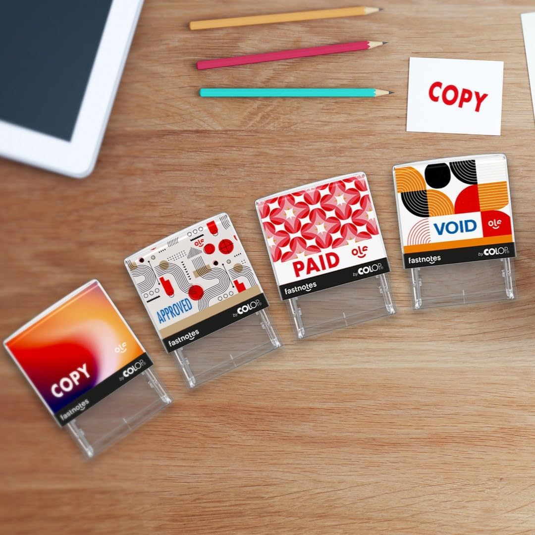 Fastnotes FAXED Self-Inking Rubber Stamp by COLOP - Great for Office Documents, Notary, Warehouse, Accounting Paperwork, Business, and Legal Documentation - Red Ink (FAXED- Red)