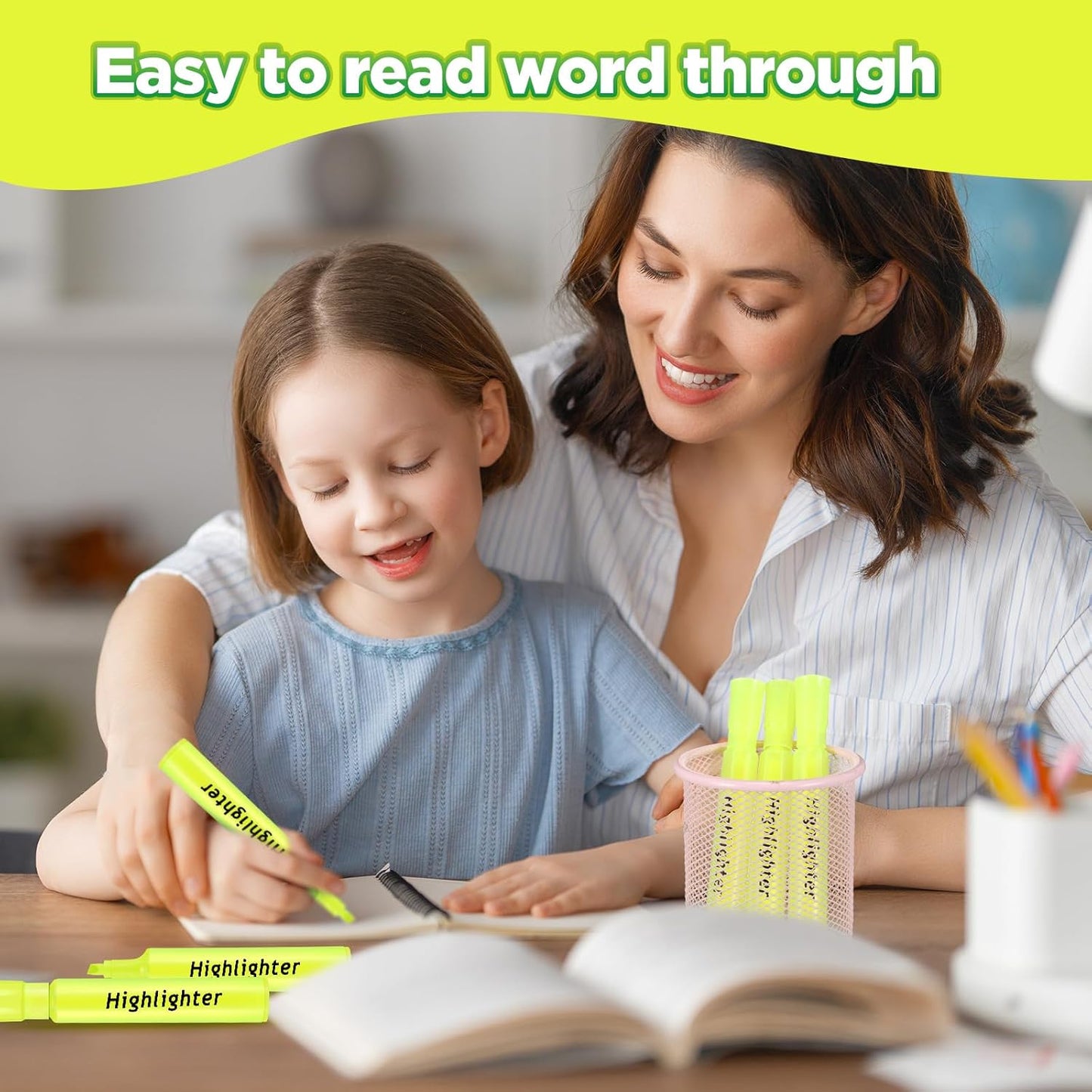 Qilery 24 Pack Tank Style Highlighters Chisel Tip Highlighters Bulk Colored Markers for Adult Coloring, Home Office Supplie(Yellow)