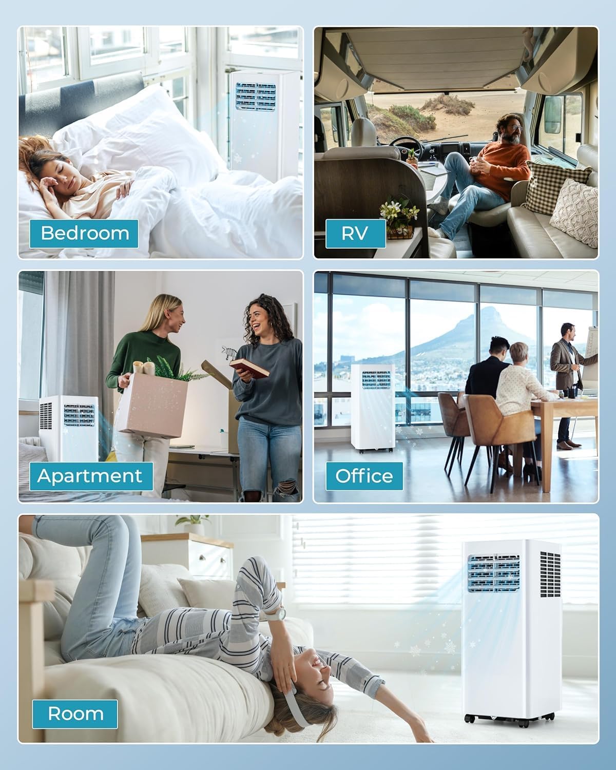 EUHOMY 10000 Btu Portable Air Conditioners, 4 in 1 Portable AC with Cool, Dry, Fan, Sleep Modes, Room Air Conditioners with 52dB & 24H Timer, with Remote, for Bedroom, Rooms, Apartment up to 450 Sq.Ft