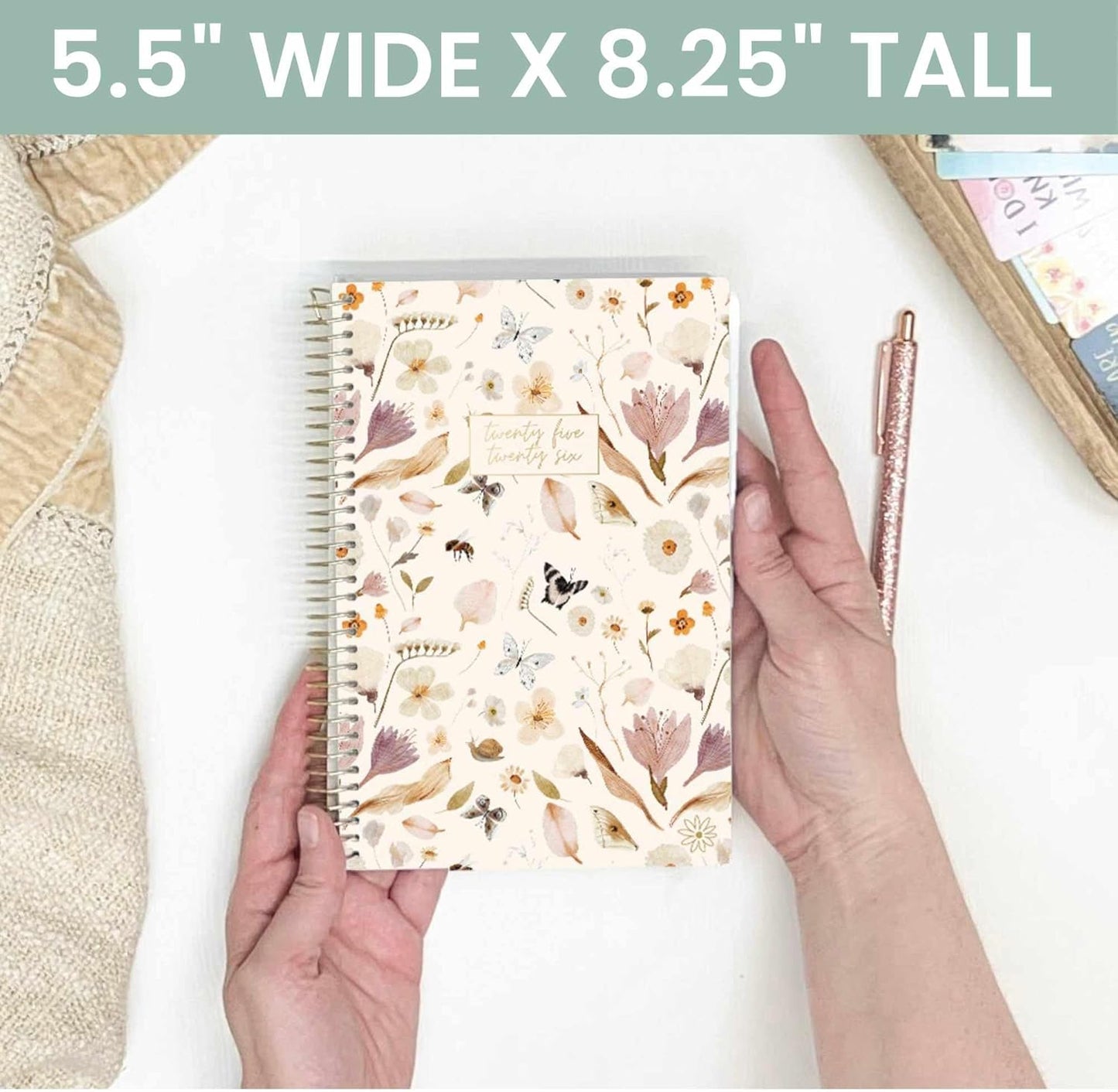 bloom daily planners 2025-2026 Academic Year Daily Planner (July 2025 - July 2026) - Weekly & Monthly Calendar Agenda Organizer Book with Stickers & Bookmark - 5.5" x 8.25" - Butterfly Garden