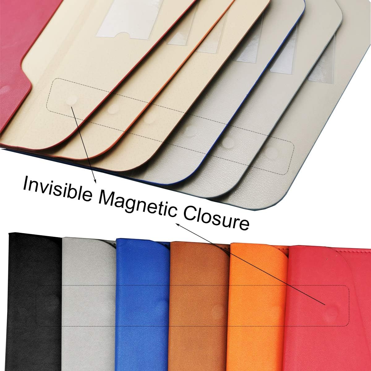 Enyuwlcm PU Leather A4 File Folder Document Holder Waterproof Portfolio Envelope Folder Case with Invisible Magnetic Closure Black