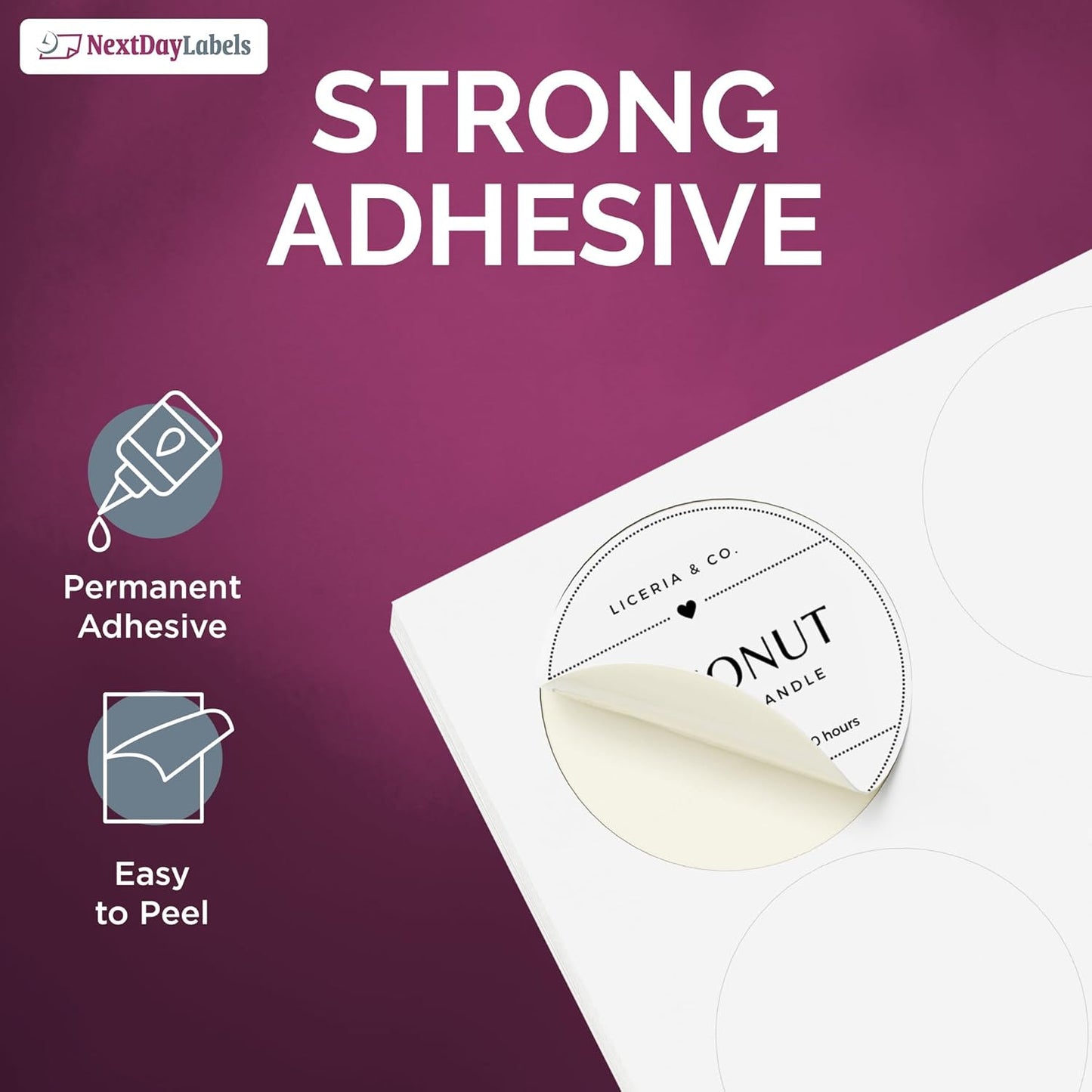 NextDayLabels 3.33 Inch Round Stickers for Printer - Matte White Blank Laser/Inkjet Printable Circles (50 Sheets, 6 Per Sheet, 300 Labels)