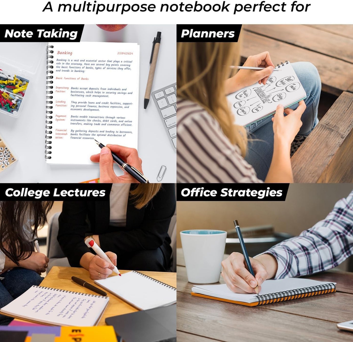 Blank Spiral Notebook, 48 Pack, 5.8 x 8.3, 120 Pages (60 Sheets), 100 GSM Unlined Drawing Notebooks, Assorted A5 Journals, No-Bleed, Sketching, Note Taking, Blank Journals for Office & School