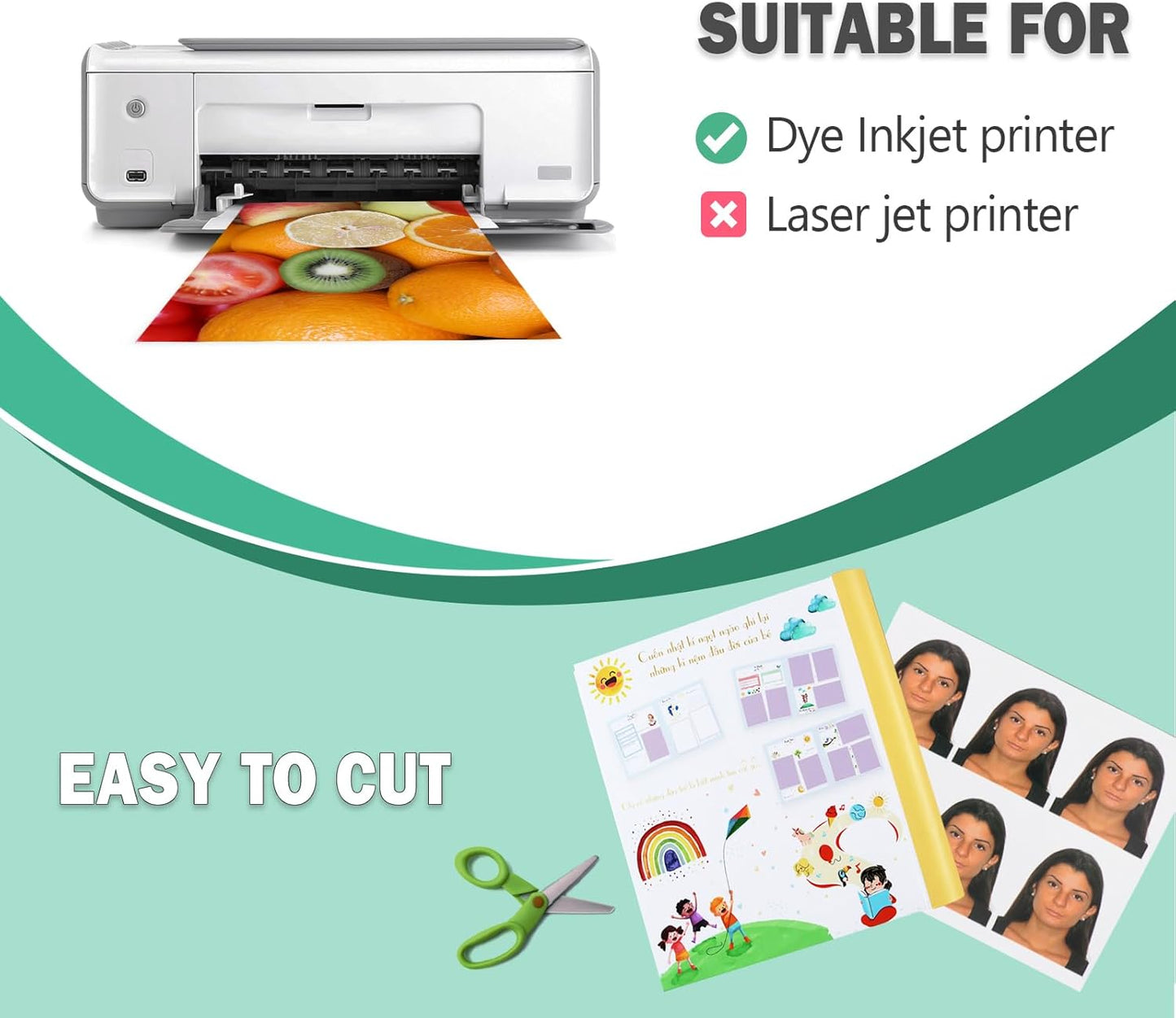 4x6 Glossy Photo Paper for Inkjet Printer, Thin Glossy Photo Paper for Chip Bags, 4R Photo Paper 36 lb, 100 Pack