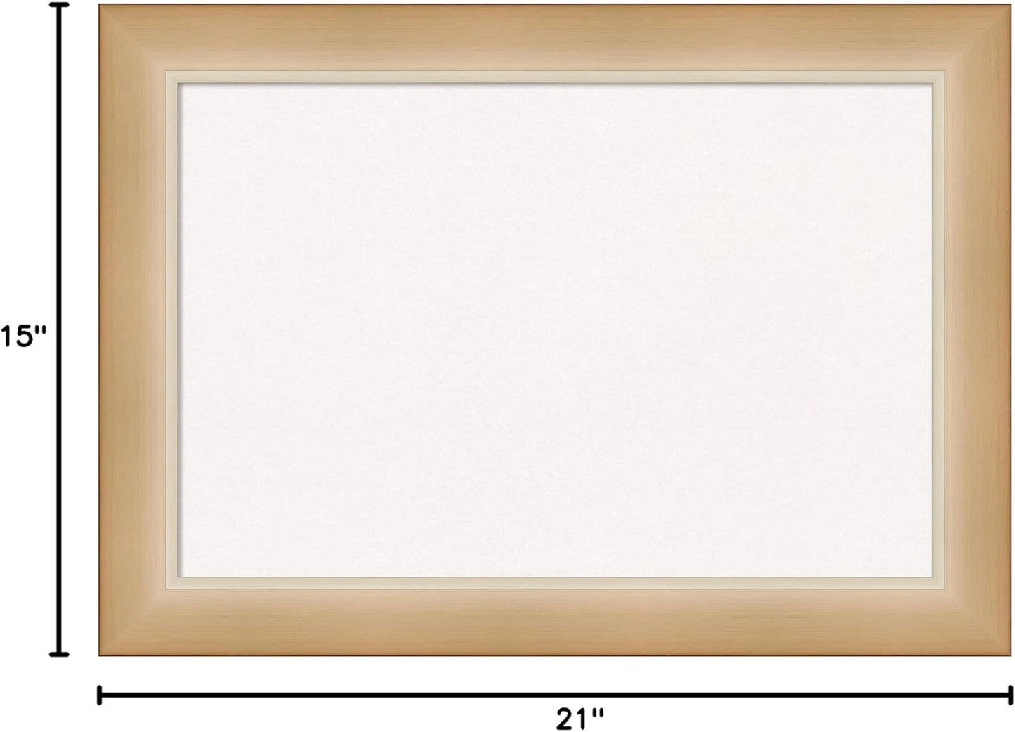 Amanti Art White Cork Board for Wall, 15x21 Vision Board with Gold Frame, Small Corkboard Office Decor for Home Organization, Modern Corkboard Pinboard to Display Items for Home Organization in