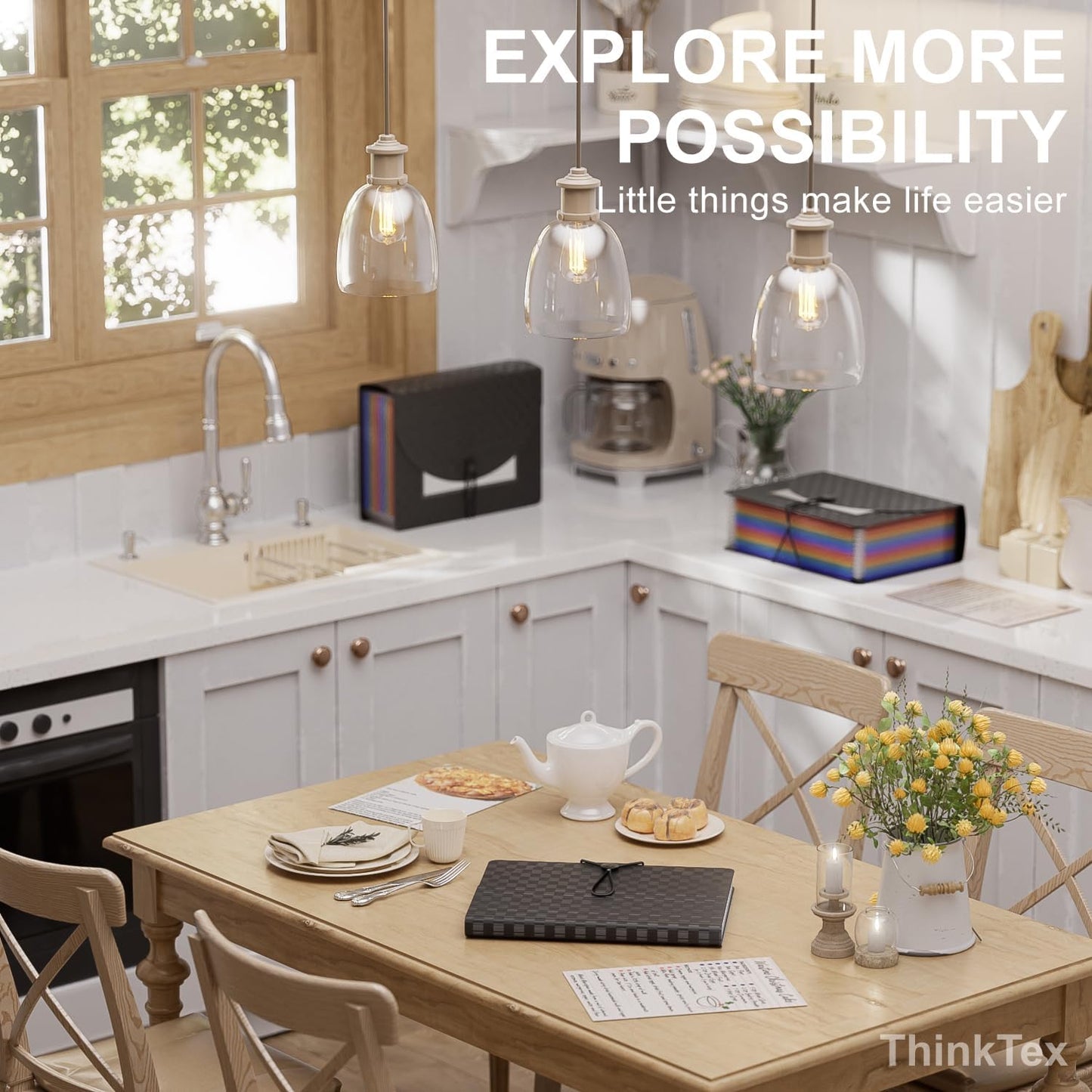 ThinkTex Accordion File Organizer, 12 - Pocket Expanding File Folders for Paper Receipts, Bills&Taxes Organizer, Portable Letter/A4 Size Document Holder for School, Office, Home with Colorful tabs