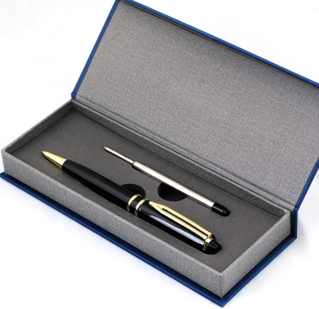 Free Engraving - Personalized Roller Ballpen, Ballpoint pen, Refillable Pens, Retractable Medium Refill Pen Black Ink, Custom Gifts for Men, Women, Classy Gift Box