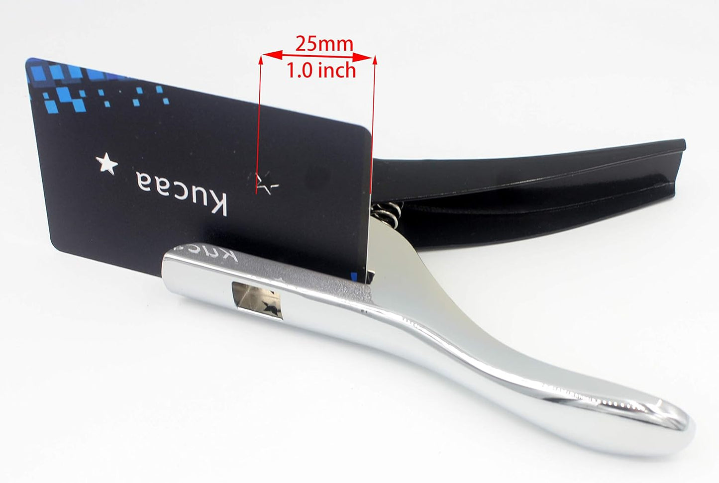 Hand-held 1/4 inch 6mm Star Shape Metal Silver Heavy Duty Single Hole Punch for ID Cards PVC Cards Badge Photos