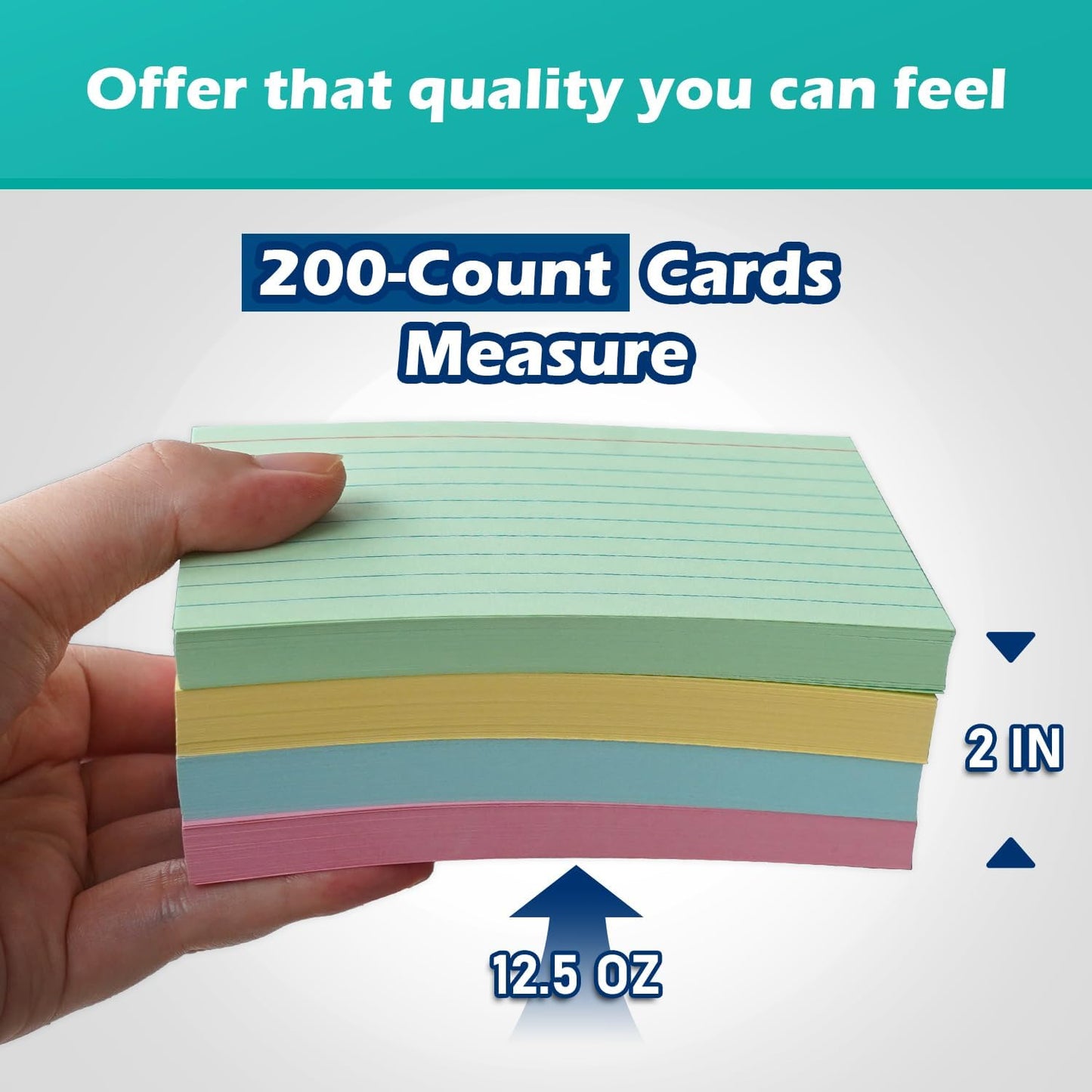 Pink Lined Index Cards 3x5 Ruled Note Cards 200 Count, 180 GSM Heavy Weight