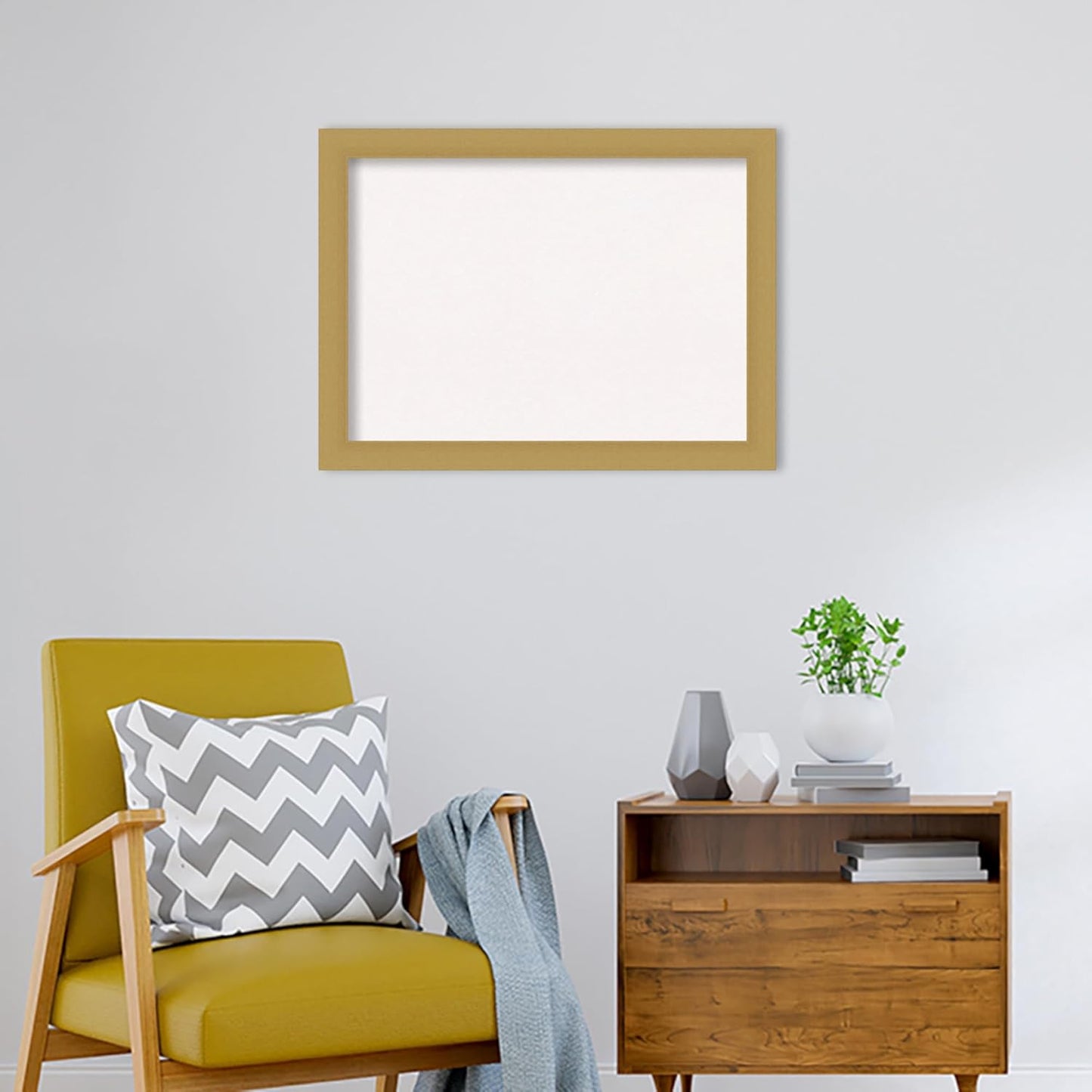 Amanti Art White Cork Board for Wall, 24x32 Vision Board with Gold Frame, Medium Corkboard Office Decor for Home Organization, Casual Corkboard Pinboard to display items for home organization