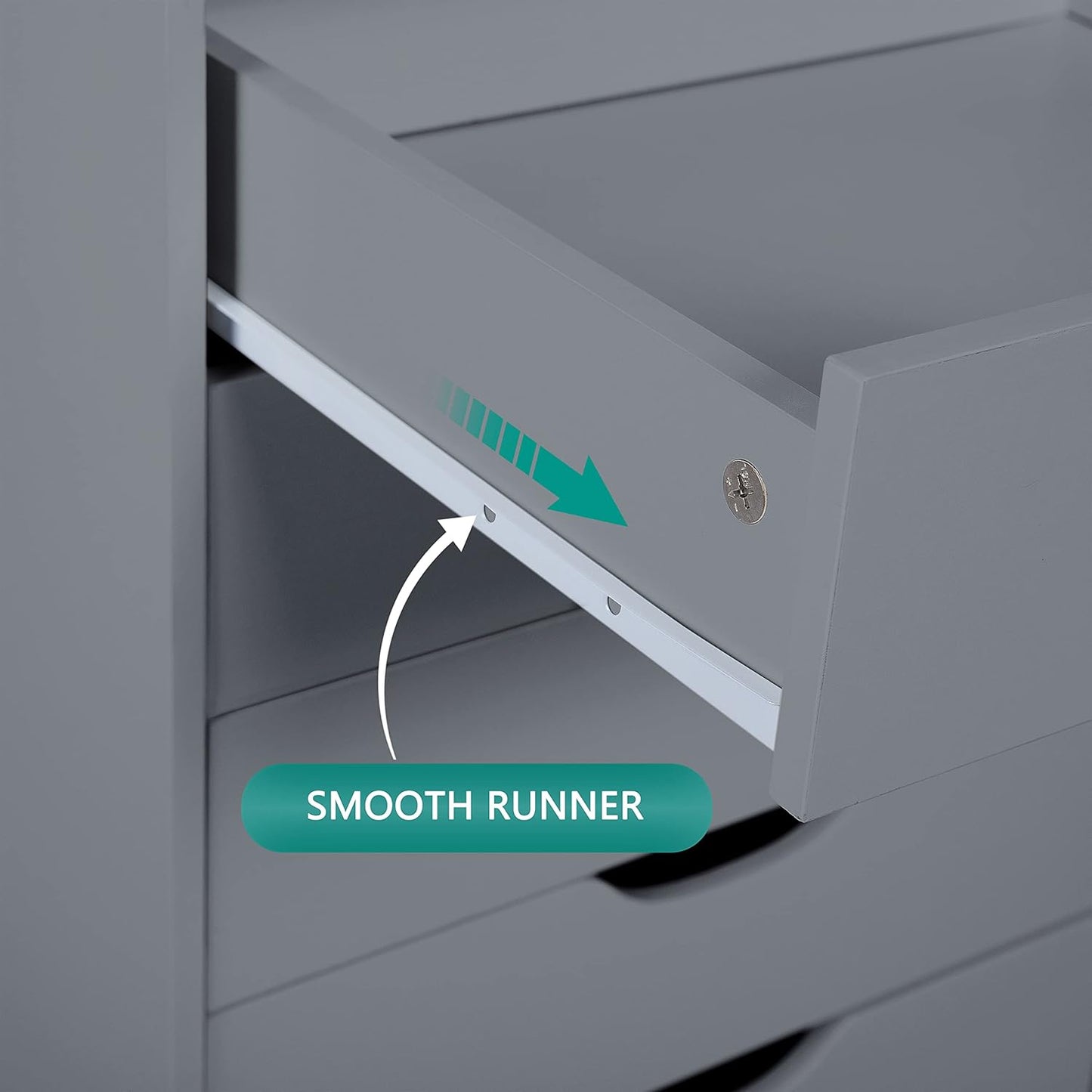 Naomi Home Office Wooden File Cabinets for Home Office Lateral Mobile File Cabinet Mobile Storage Cabinet Filing Storage Drawer Gray/7 Drawer