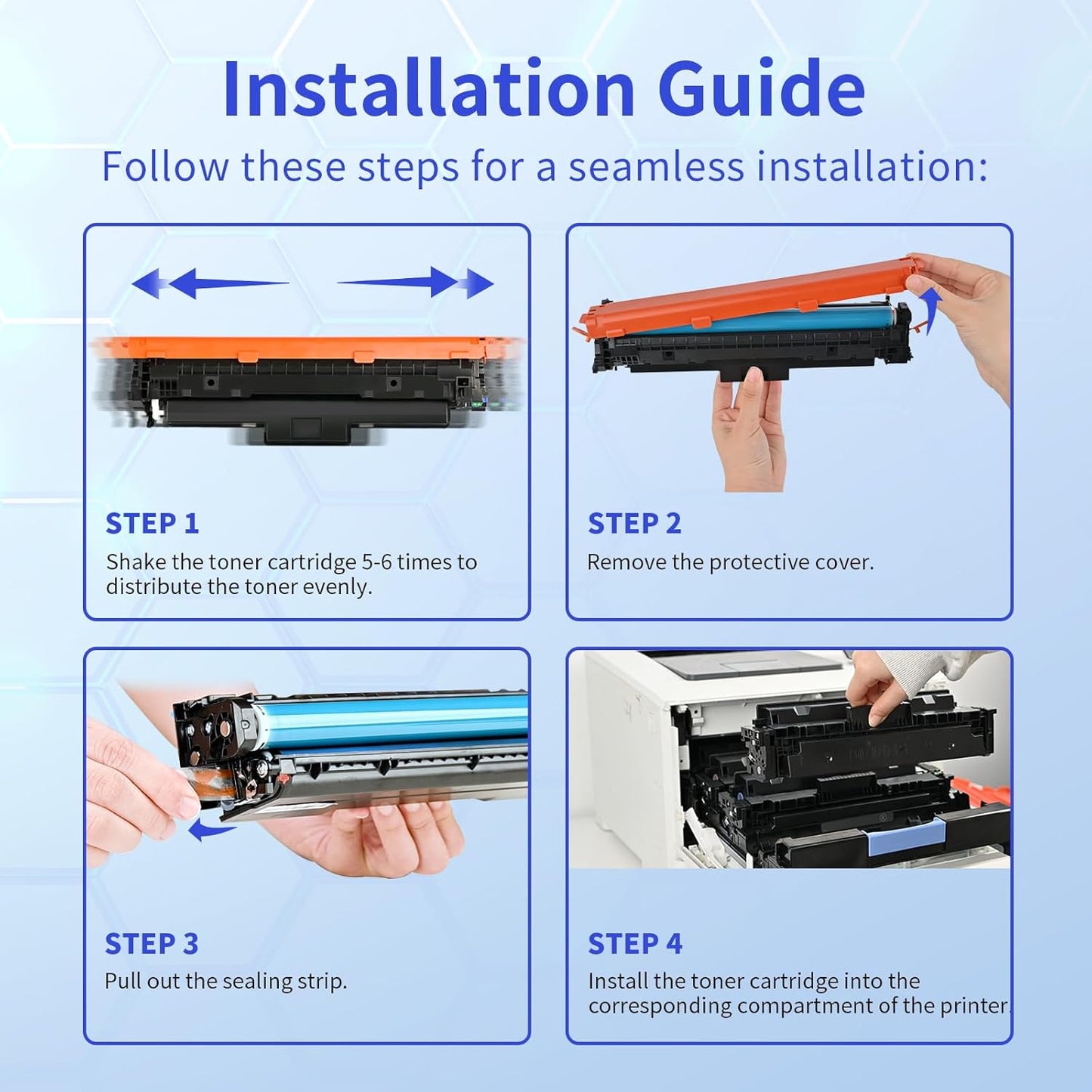 210X Toner Cartridges 4 Pack High Yield (with Chip) Compatible Replacement for HP 210X 210A for Color Laserjet Pro MFP 4301fdw 4301fdn Pro 4201dw 4201dn Series Printer Ink W2100X W2100A (BCMY, 4-Pack)