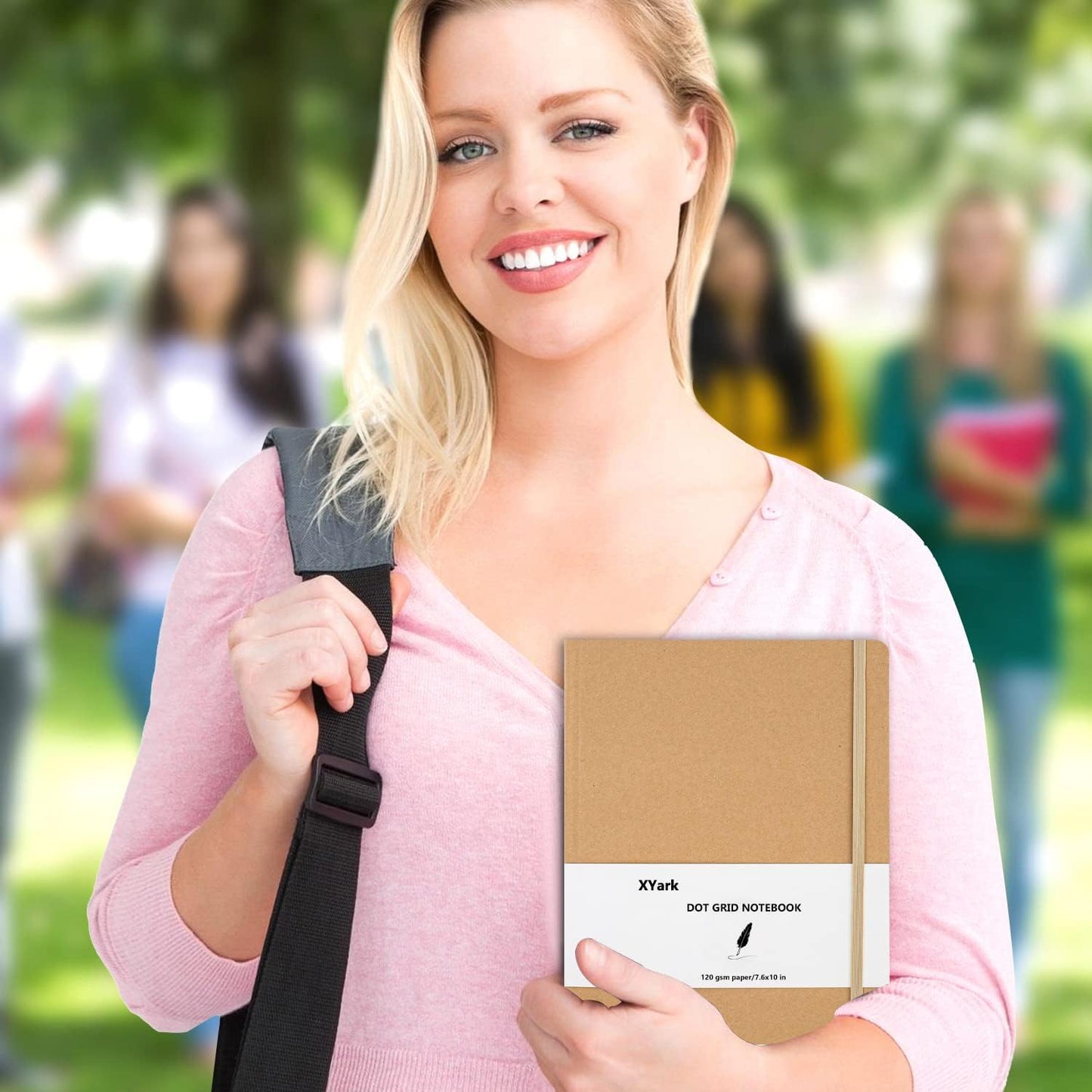 Large B5 Dot Grid Notebook Journals, Kraft Hardcover Sketchbook Subject Composition Notebooks with Dotted Grid Paper, 2 Pack, 120GSM, 102 Sheets, 7.6x10 inch, Travel Journal Set