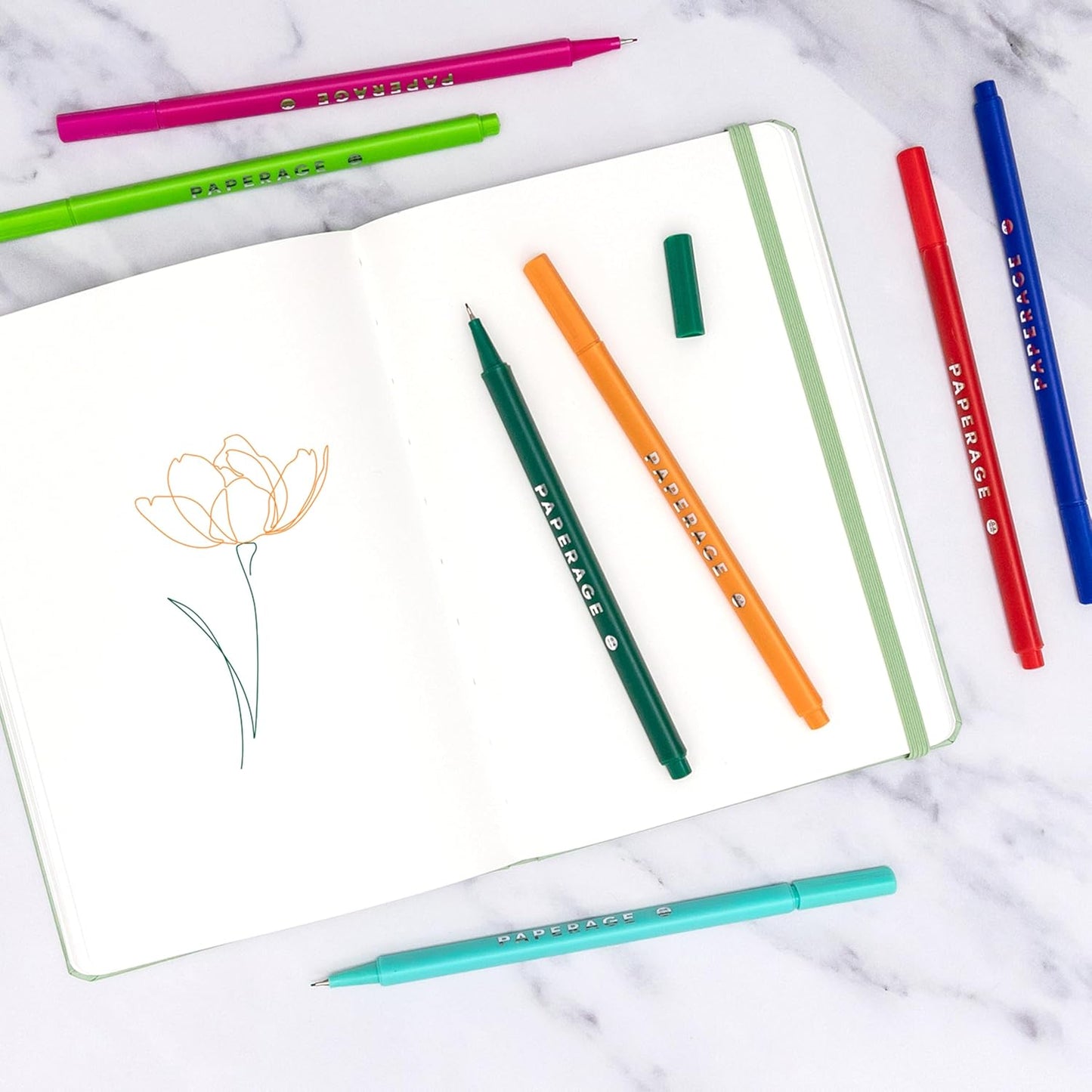 PAPERAGE Blank Journal Notebook, (Marigold), 160 Pages, Medium 5.6 in x 8 in - 100 GSM Thick Paper – Hardcover Journaling Notebook for Work, School, Note Taking or Sketching