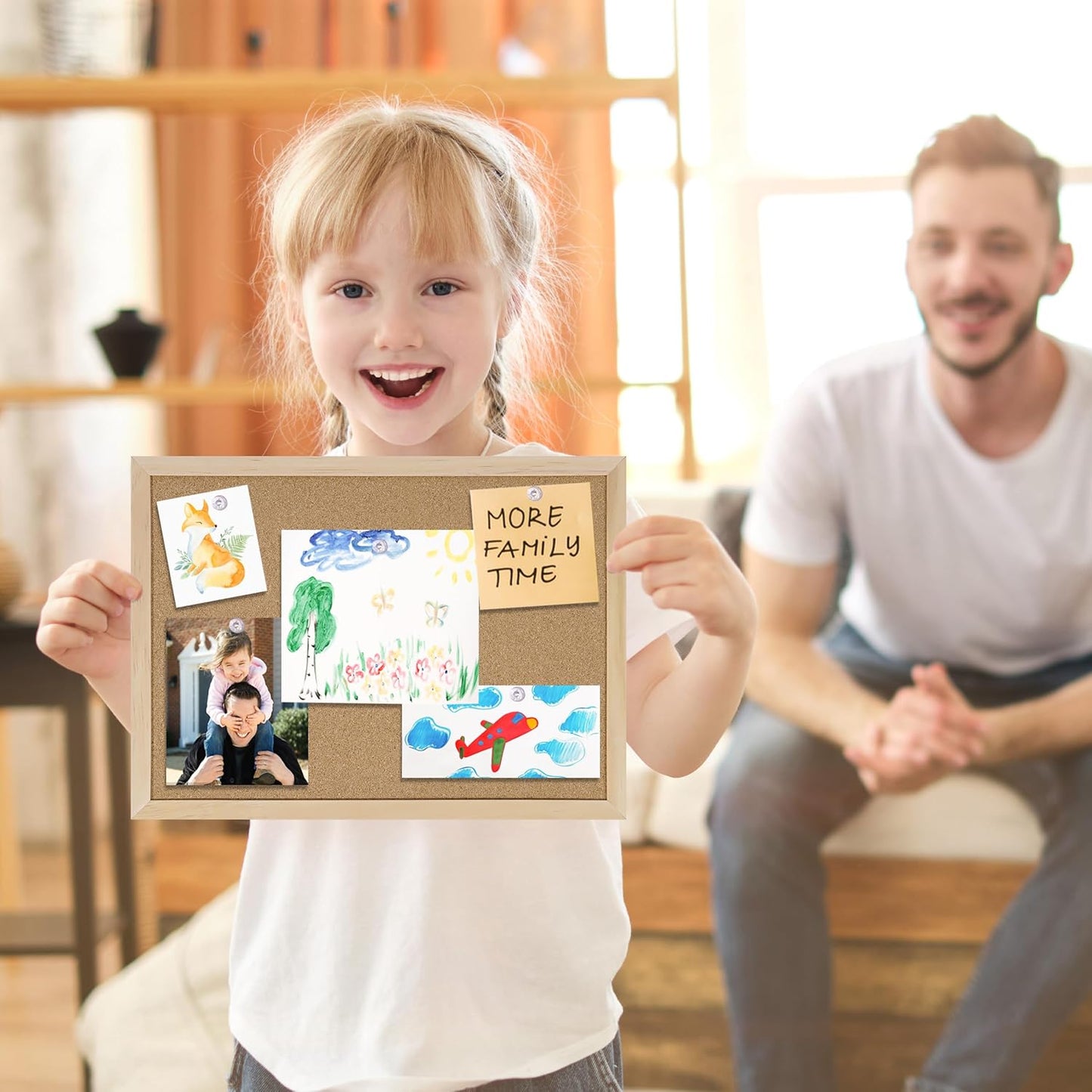 Cork Board Bulletin Board 2 Pack,11X15 Cork Board for Office with Pin Oak Wood Boards,Hanging Corkboards for Office Home School Message Board or Vision Board Decoration