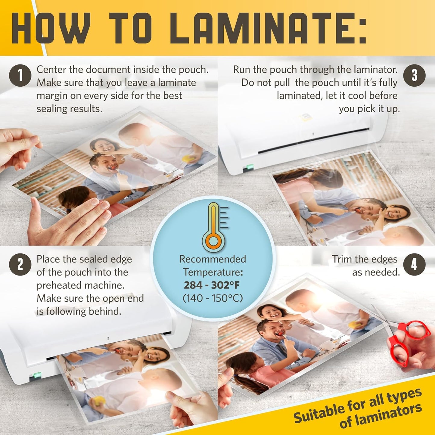 Matte Laminating Sheets 9ā x 14.5ā, 3 Mil Thick, 50 Pack, Legal Size Matte Thermal Laminating Pouches 8.5 x 14