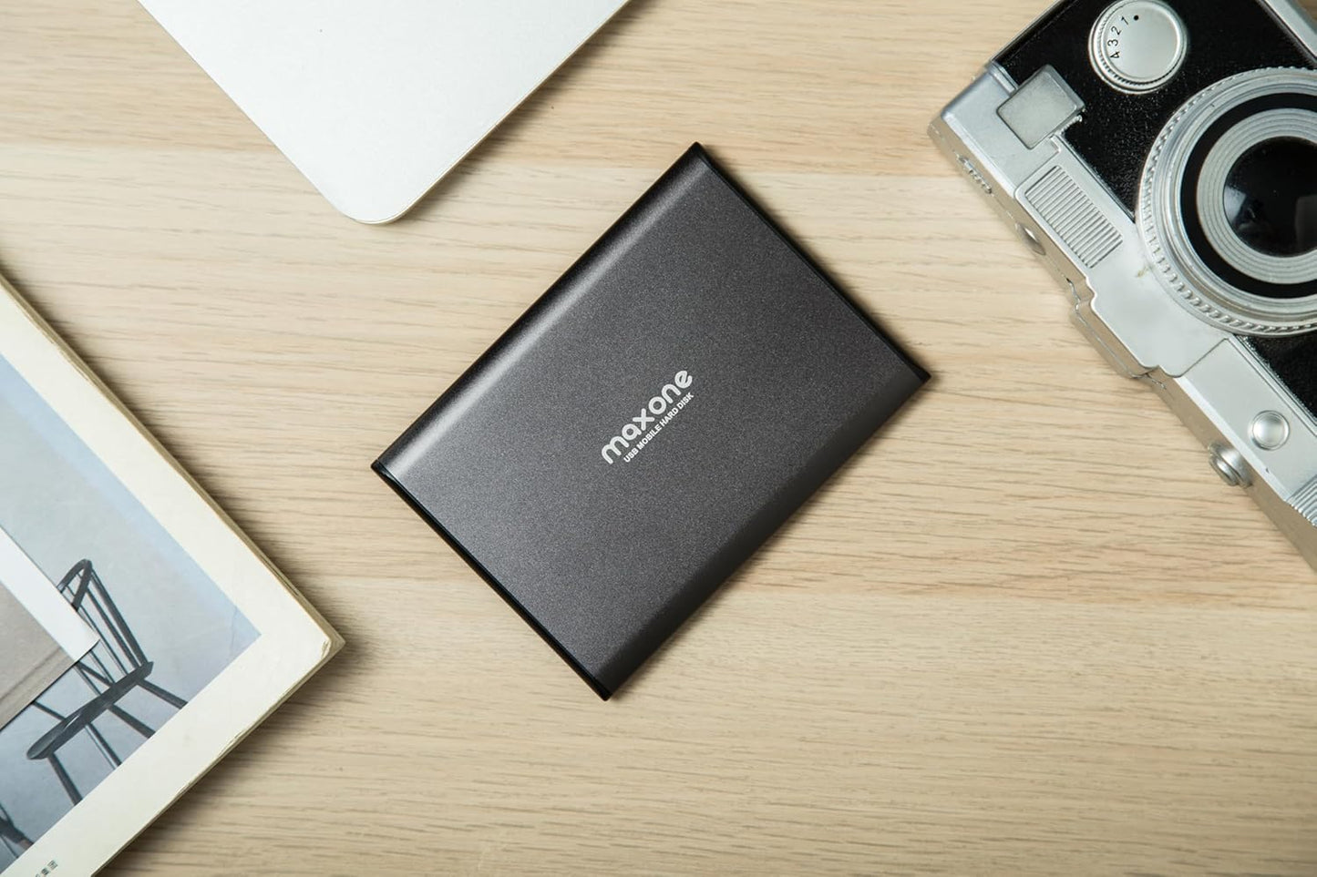 Maxone 500GB Ultra Slim Portable External Hard Drive HDD USB 3.0 Compatible with PC, Laptop, Charcoal Grey