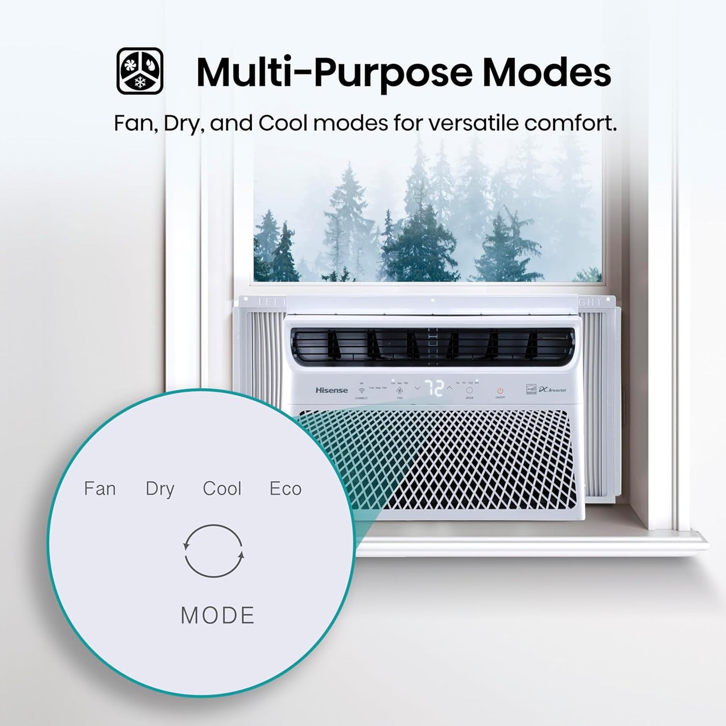 Hisense WCT08W25A Window Air Conditioner, 8,000 BTU, White