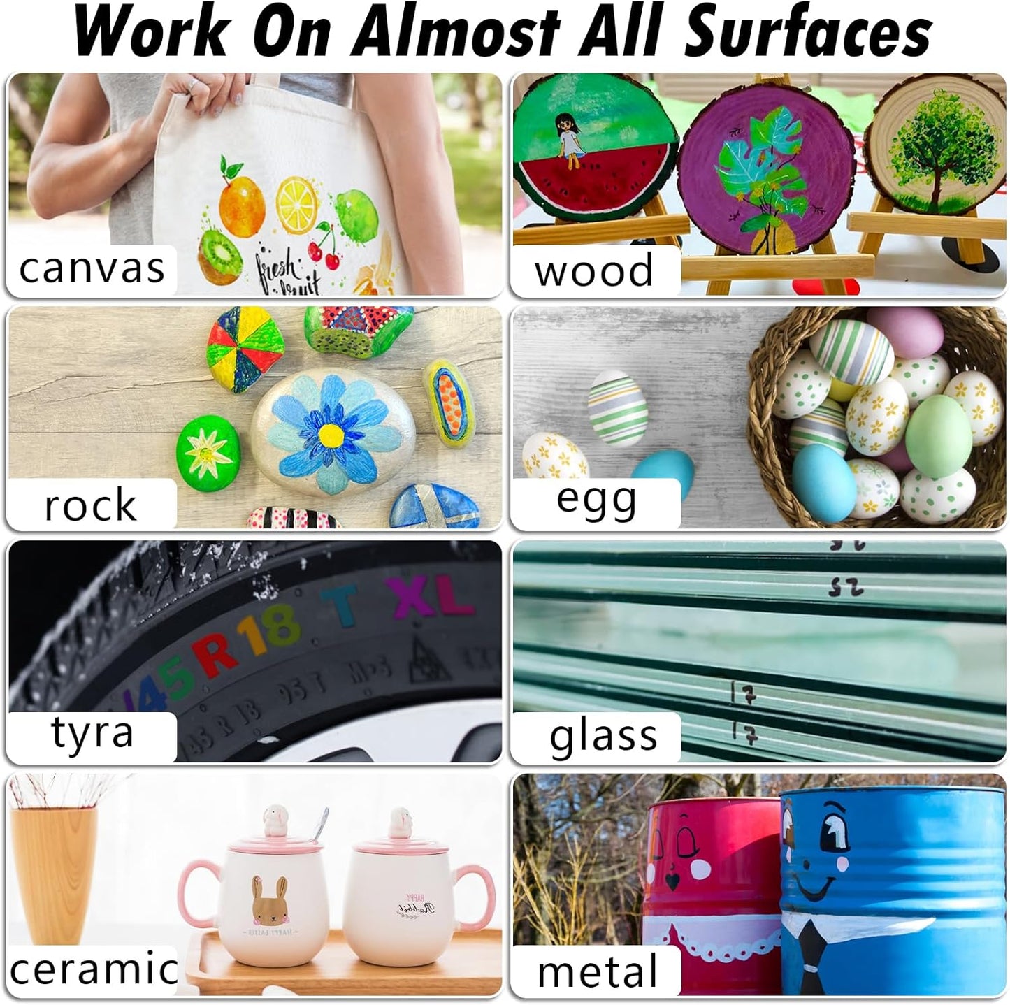 Orange Paint Markers, 3 Pack Oil-Based Waterproof Quick Dry Permanent Paint Pen Set for Rocks Painting, Wood, Fabric, Plastic, Canvas, Glass, Mugs, Metal, Tire, Stone, DIY Craft