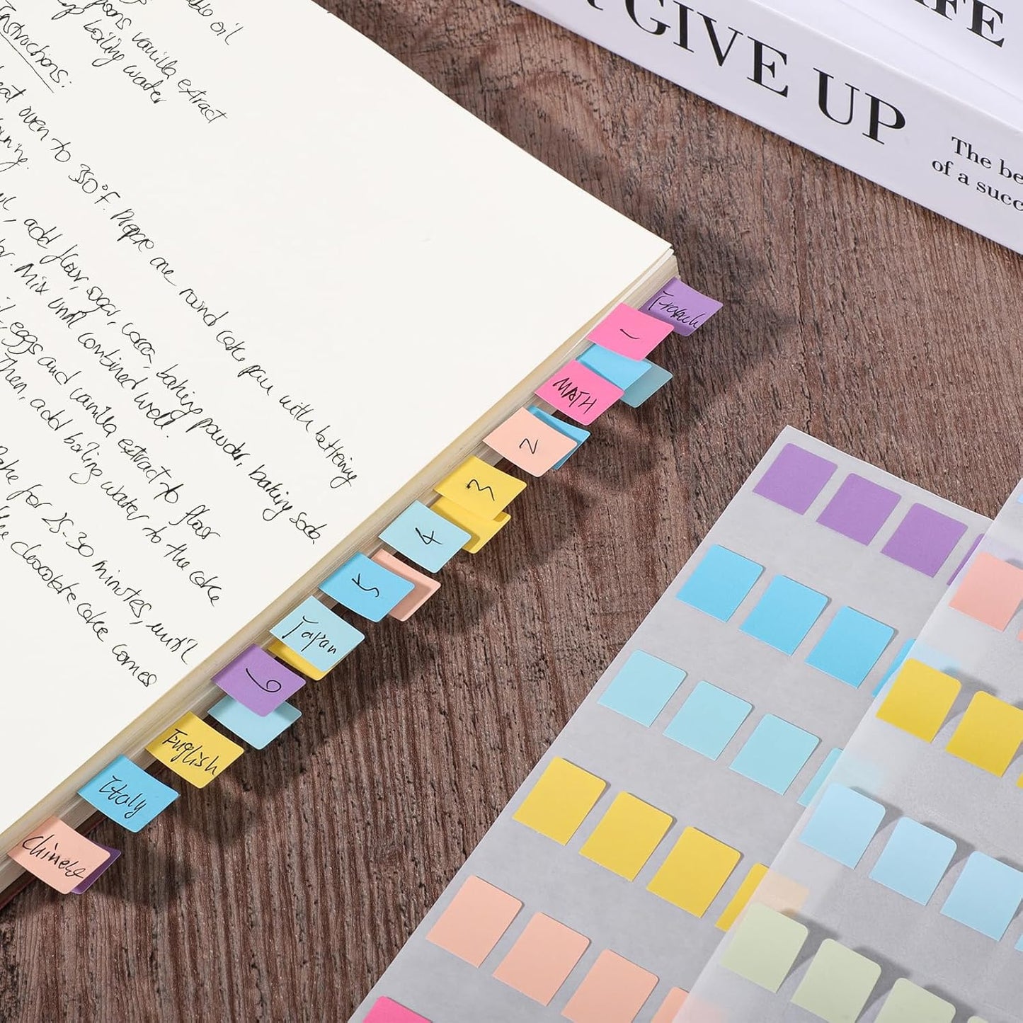 480 Pcs Sticky Index Tabs, Colored Book Sticky Tabs for Notebooks, Repositionable Page Tabs for Notebooks File Classification (0.5×1inch)