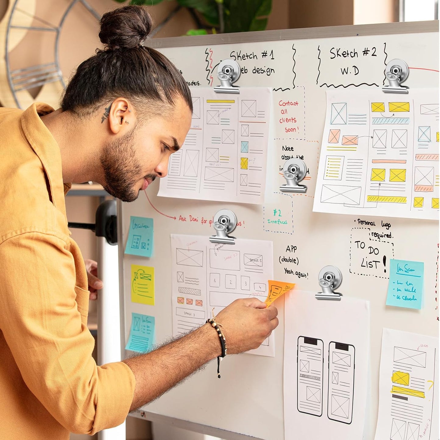 40 Pack Strong Magnetic Clips Heavy Duty, Fridge Magnet Clips, Refrigerator Magnet Clip, Whiteboard Magnets Clip, Non-Scratch Magnets, Locker Magnet for School, Office, Home, Kitchen