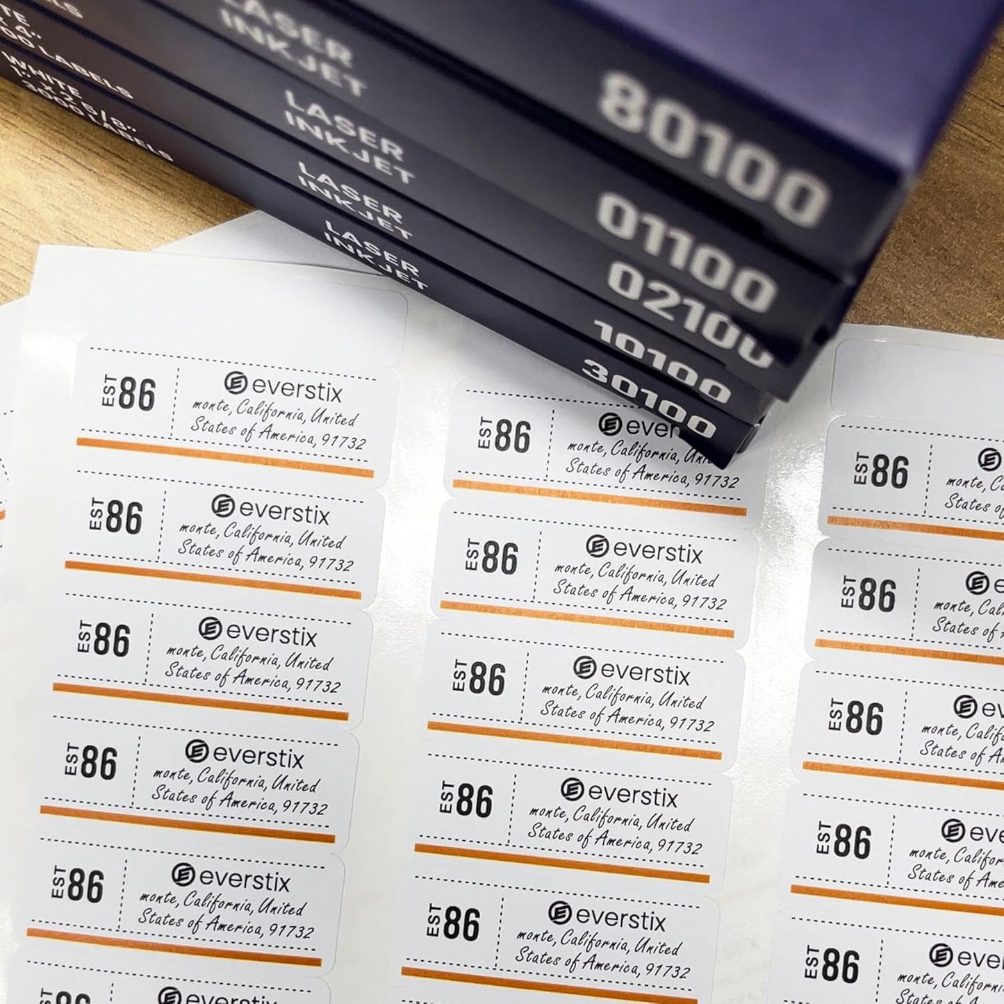 1" x 2-5/8", 25 Sheets, 750 Mailing Address Labels, White Sticker Labels for Laser & Inkjet Printers, Permanent Adhesive