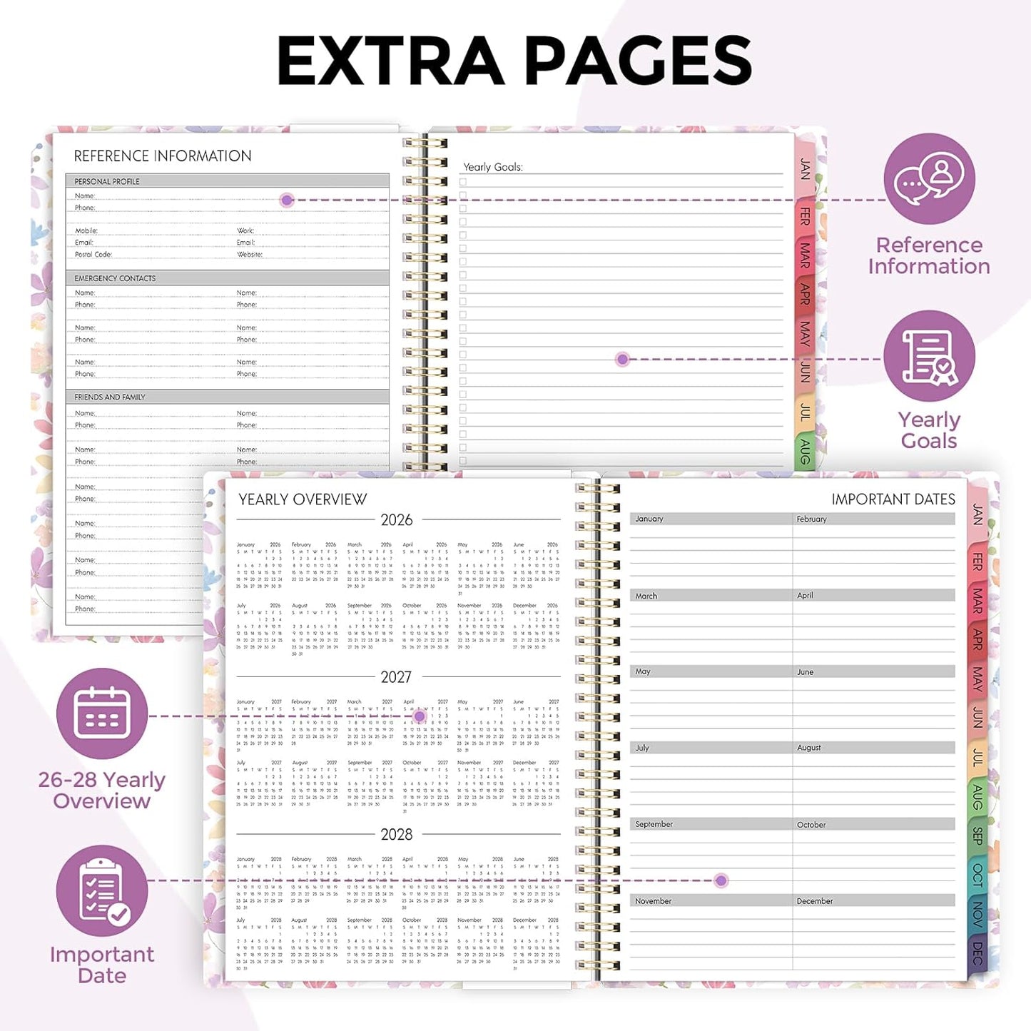 Planner 2026, 8.5" x 11" Monthly & Weekly Planner with Tabs, JAN - DEC 2026, Goal Setting & Time Management Organizer for Professionals & Students