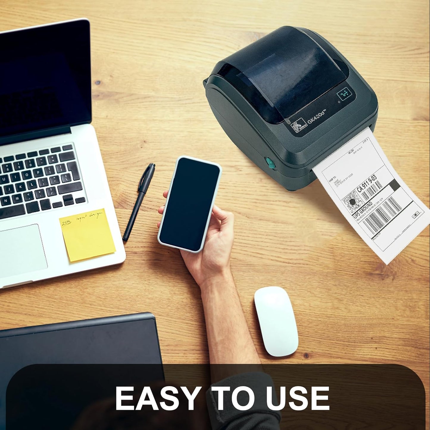 L LIKED 5000 Fanfold 4 x 6 Thermal Labels, with Perforated Line Shipping Labels, Compatible with Zebra & Rollo Printer, White, Commercial Grade