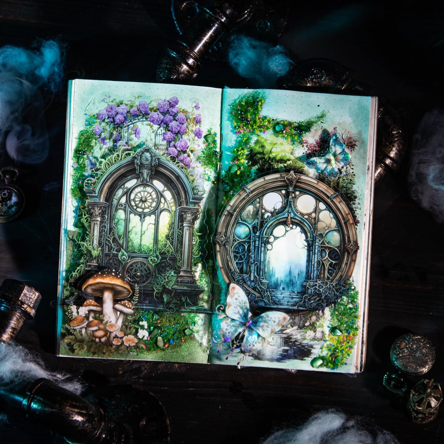 Large Window PET Sticker Set, 60PCS Punk Ephemera for Scrapbooking, Journaling, Crafting, DIY Projects, and Art Supplies