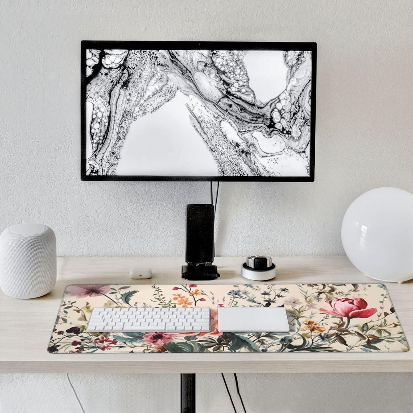 35.4 x 15.7 in, Waterproof XXL Large Mouse Pad for Desk, Extended Keyboard Mouse Mat for Computer Office, Big Laptop Mouse pad, Gaming Pc-Weeds and Flowers