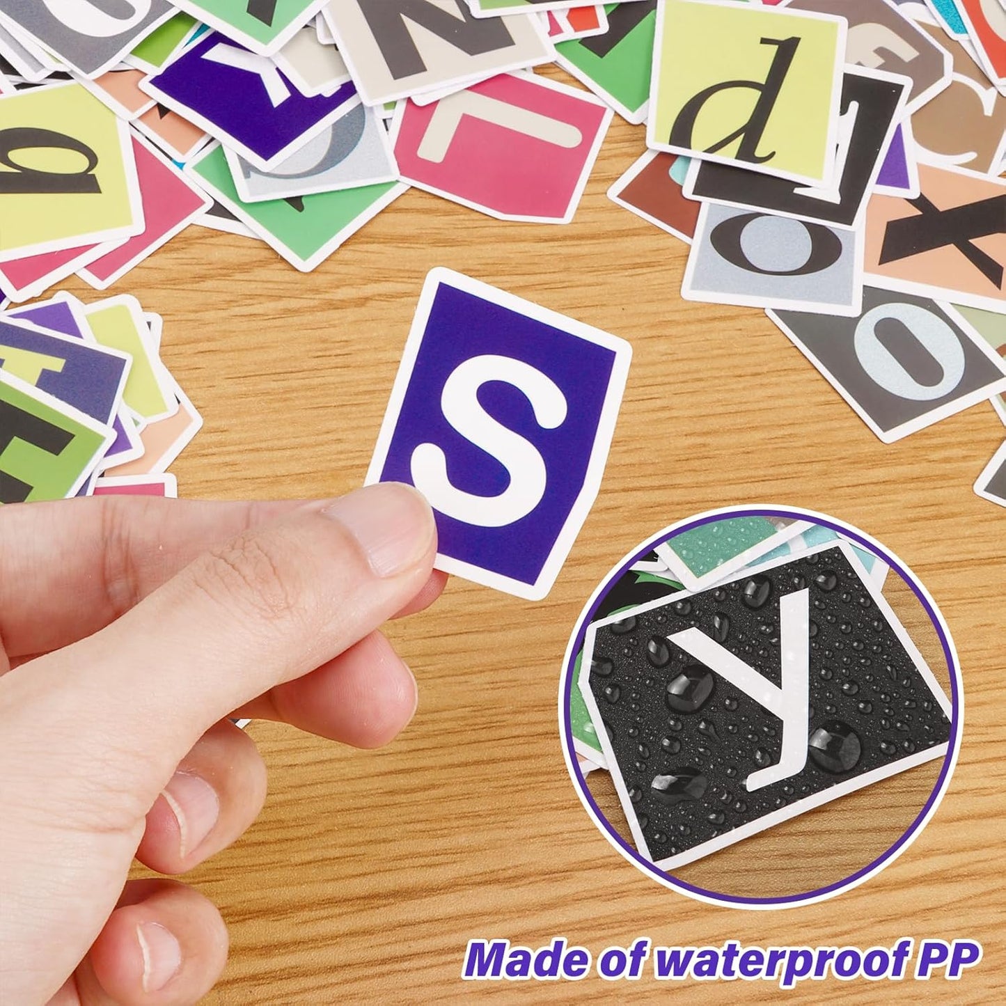 400Pcs Alphabet Letter Stickers, Waterproof for Scrapbook, Notebook, Classroom Decor, Door, Mailbox, Water Bottle, Laptop - A-Z, Numbers 0-9, and Symbols