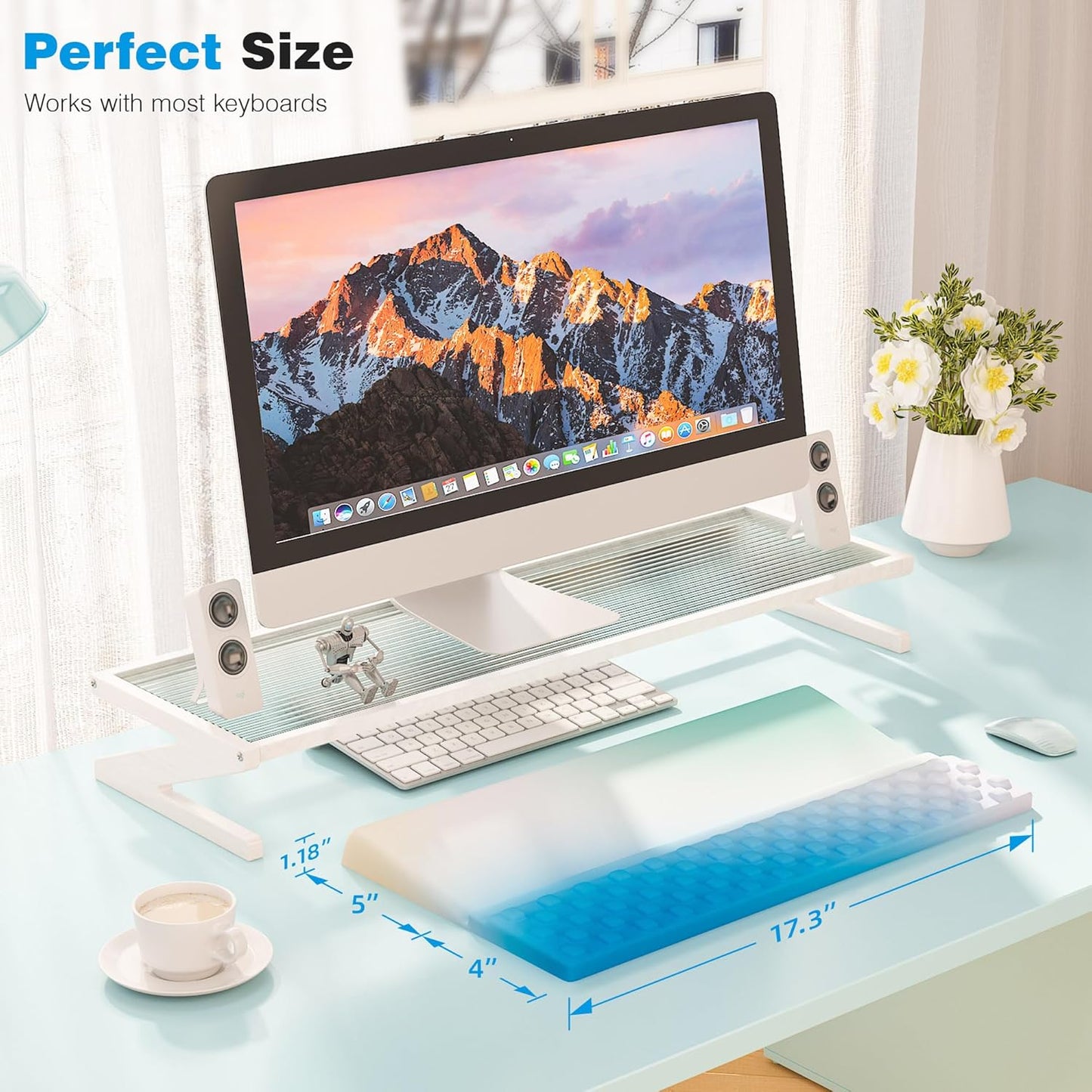 Ospelelf Ergonomic Keyboard Wrist Rest Pad Comfortable Keyboard Stand Riser Holder Pad for Office Gaming