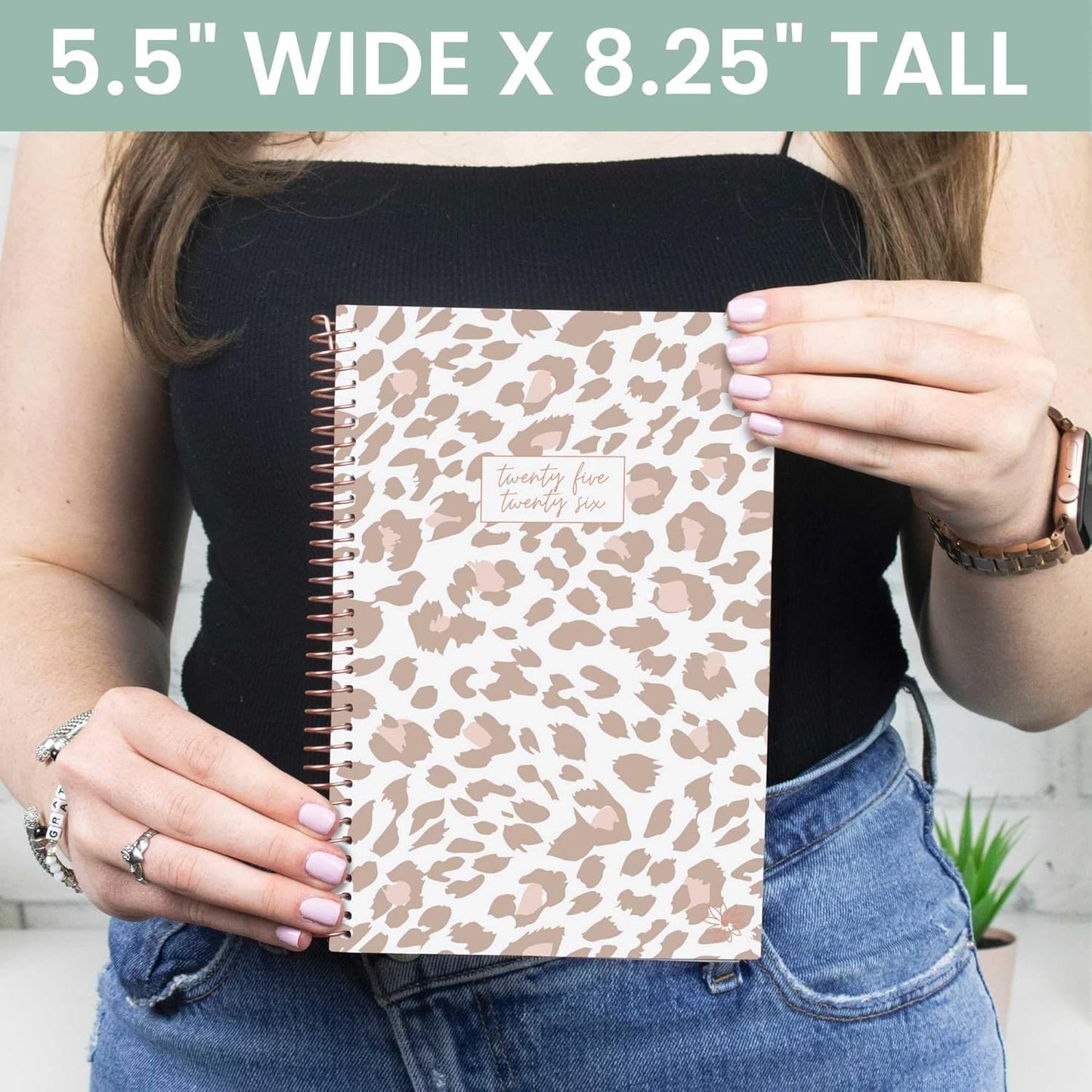 bloom daily planners 2025-2026 Academic Year Daily Planner (July 2025 - July 2026) - A5 Weekly & Monthly Calendar Agenda Organizer Book with Stickers - 5.5" x 8.25" - Tan Leopard