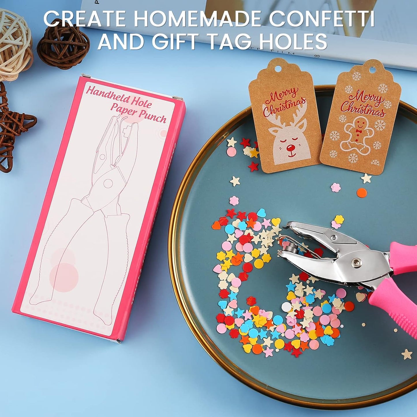 MyArTool Flower Hole Punch, 1/4 Inch Handheld Flower Paper Punch with Soft Grip, Flower Shape Hole Puncher for Paper Crafts, Cardstock, Gift Wrapping, Greeting Cards and Scrapbooks