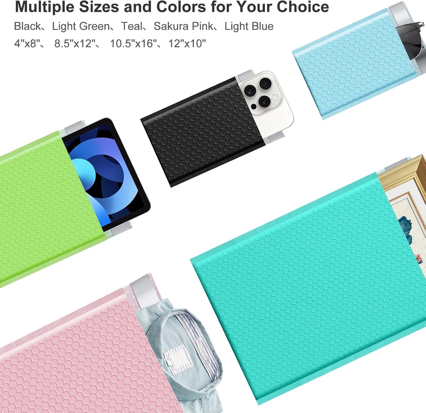 Bubble Mailers A4 Paper Size, 12x10 Padded Envelopes for Shipping, 25 Pack Mailing Packages with Self Seal Adhesive, Waterproof Bubble Envelopes (Teal)