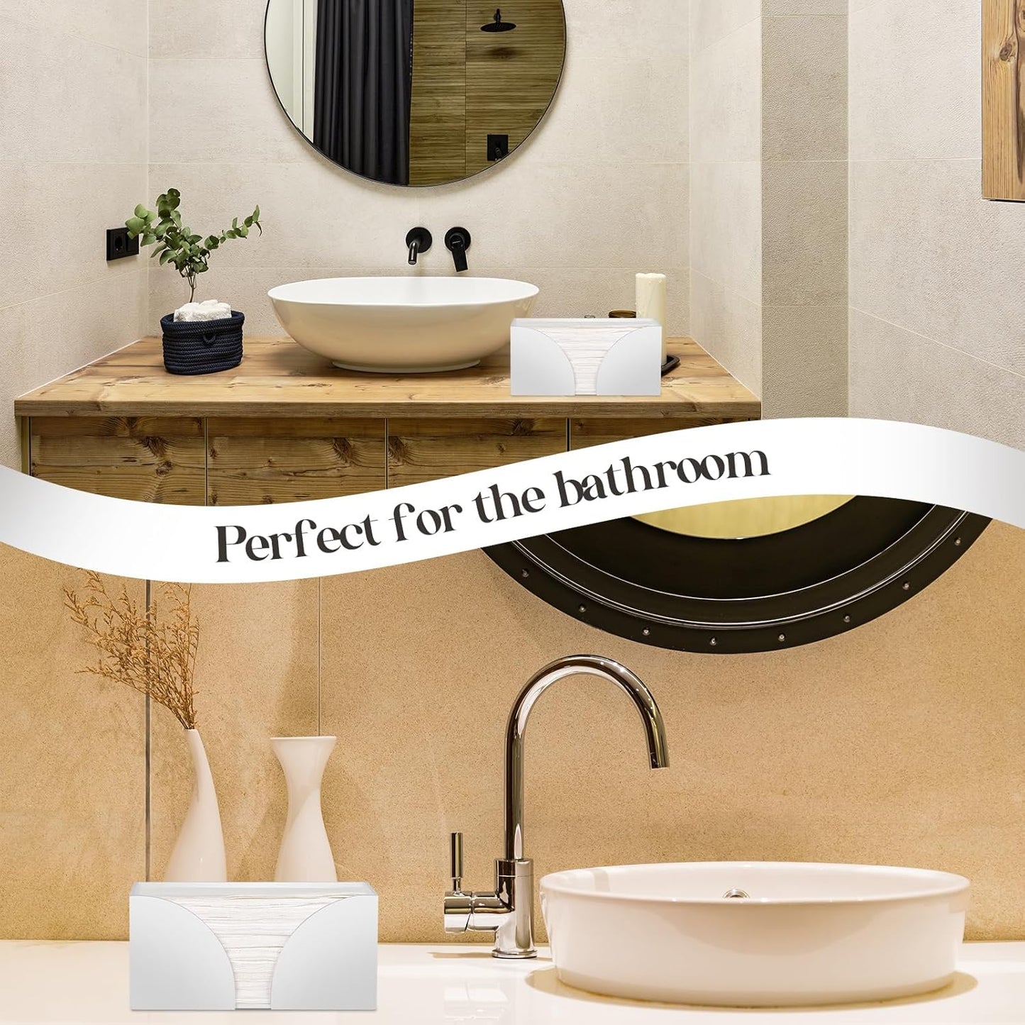 1PCS White Paper Towel Dispenser Countertop, Acrylic Paper Towel Holder for Bathroom Folded Countertop Paper Towel Holder Trifold Napkin Holder for Z-fold, C-fold, MultiFold Trifold - Home Kitchen