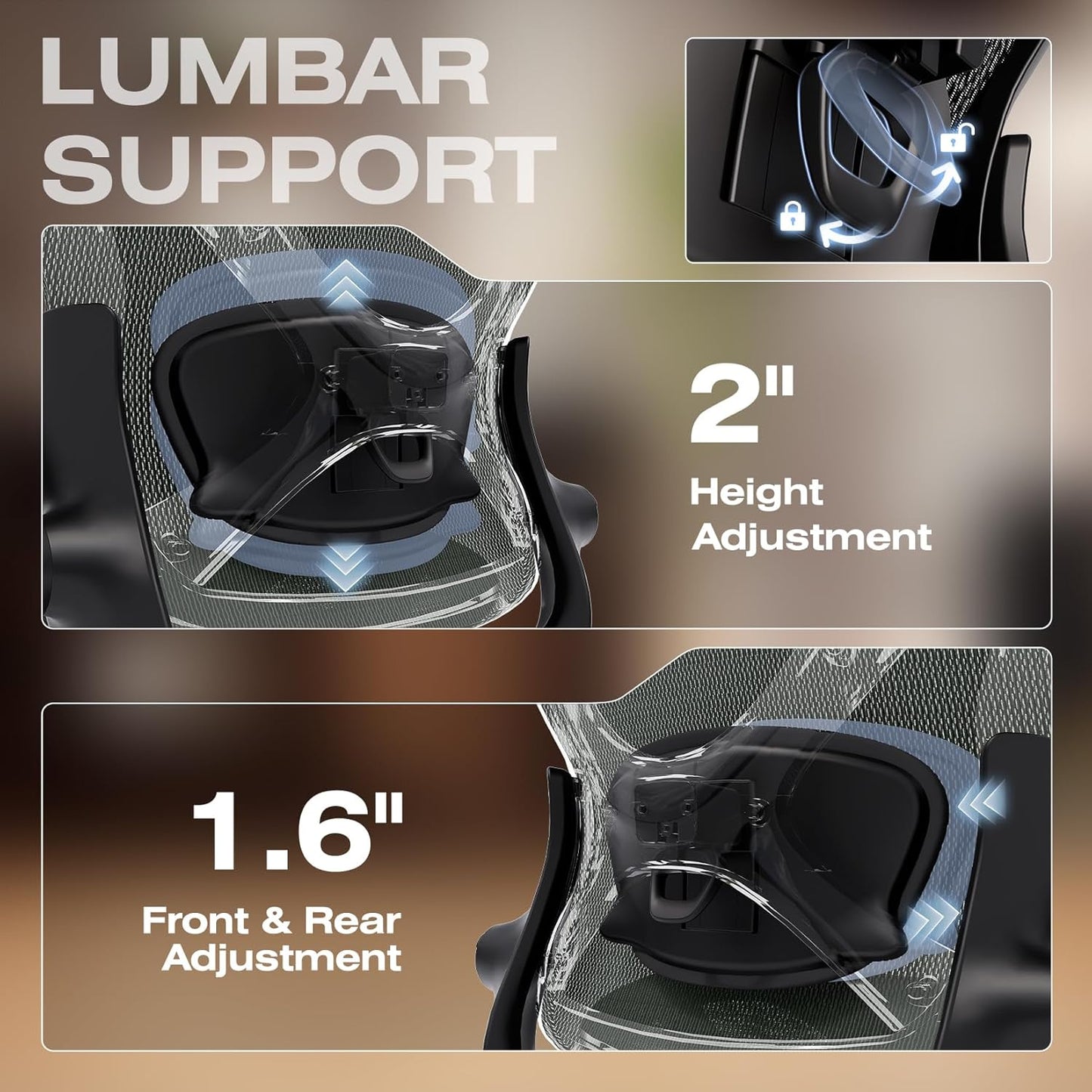 ELABEST X100 Ergonomic Office Chair with Footrest, Big and Tall Home Desk Chair with 5D Flip-Up Arms, Adjustable 6D Lumbar Support,High Back Rolling Computer Chair, Swivel Mesh Chairs (Forest Ranger)