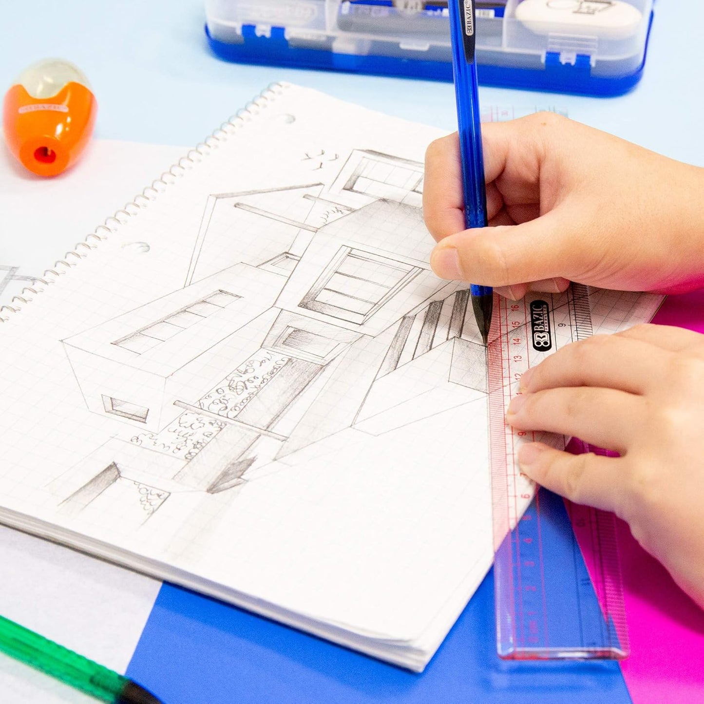 BAZIC Claro 12" (30cm) Transparent Plastic Ruler