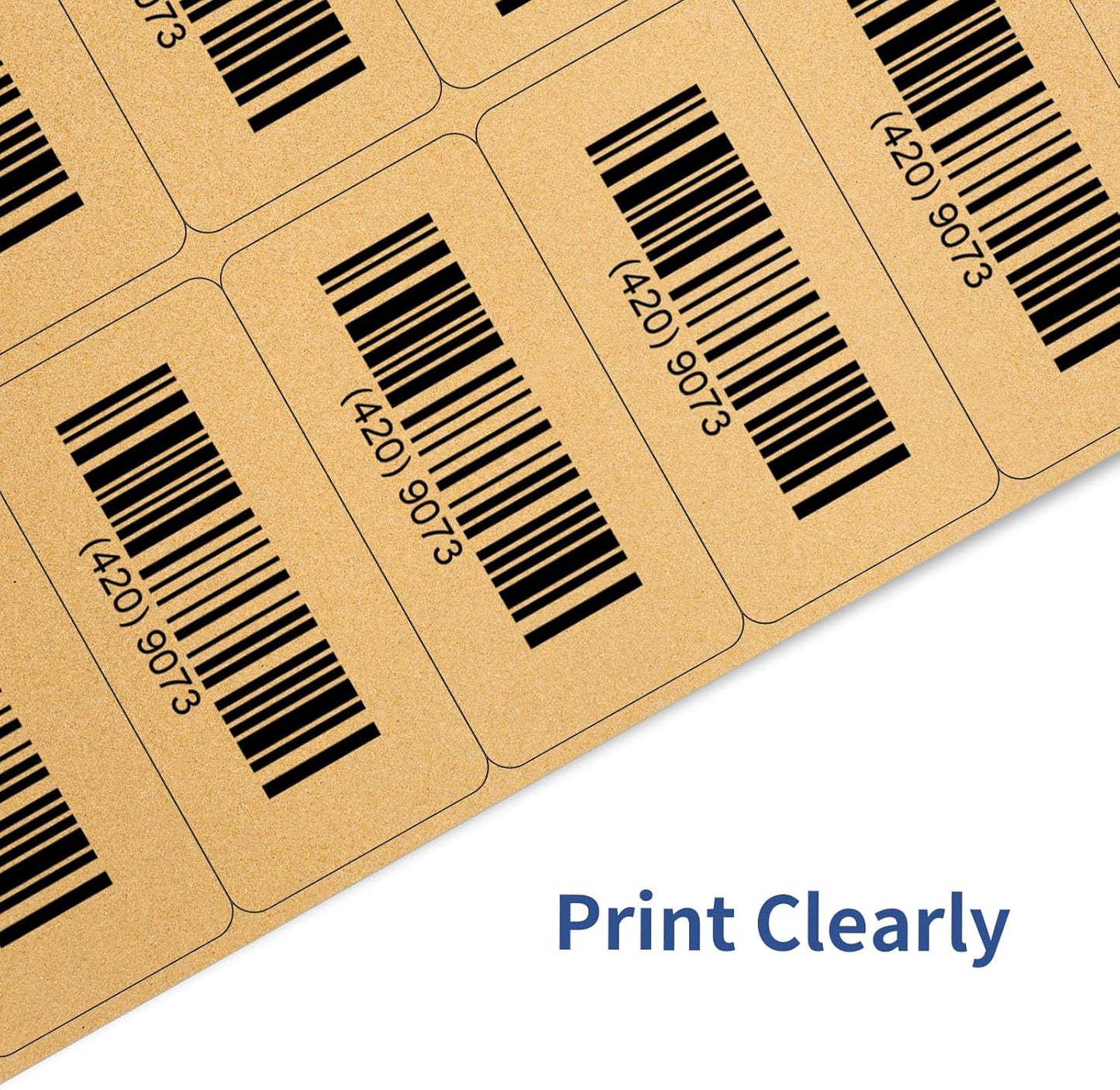 Shipping Labels Stickers, 2"×4" Printable Mailing Label for Laser/Inkjet Printing- Matte, Permanent Adhesive Labels Stickers (Kraft Brown)