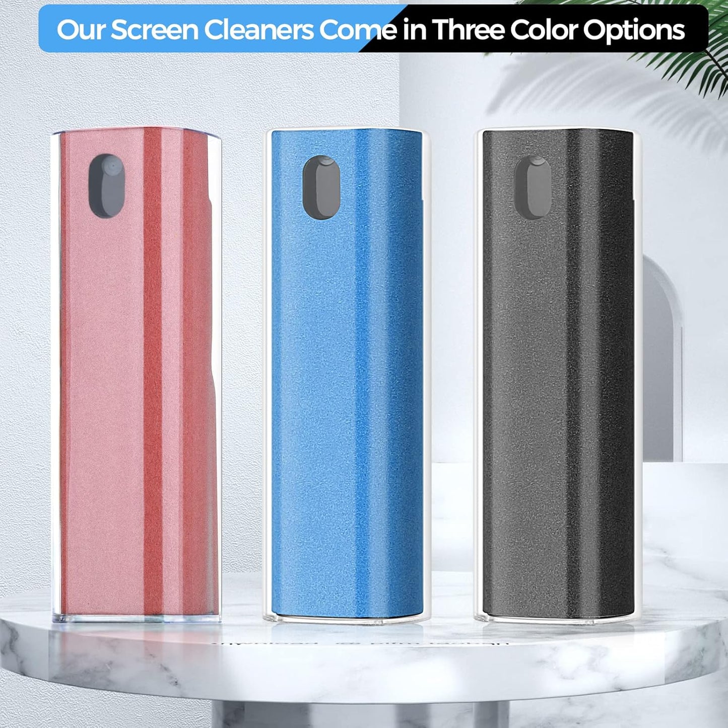 3 Pcs Fingerprint Proof Screen Cleaner, 3 in 1Touchscreen Mist Cleaner Spray Wipe Screen Cleaner Soft Fiber Flannel, Safe for All Phones Glasses Tablet Laptop TV Watch Screens(Grey)
