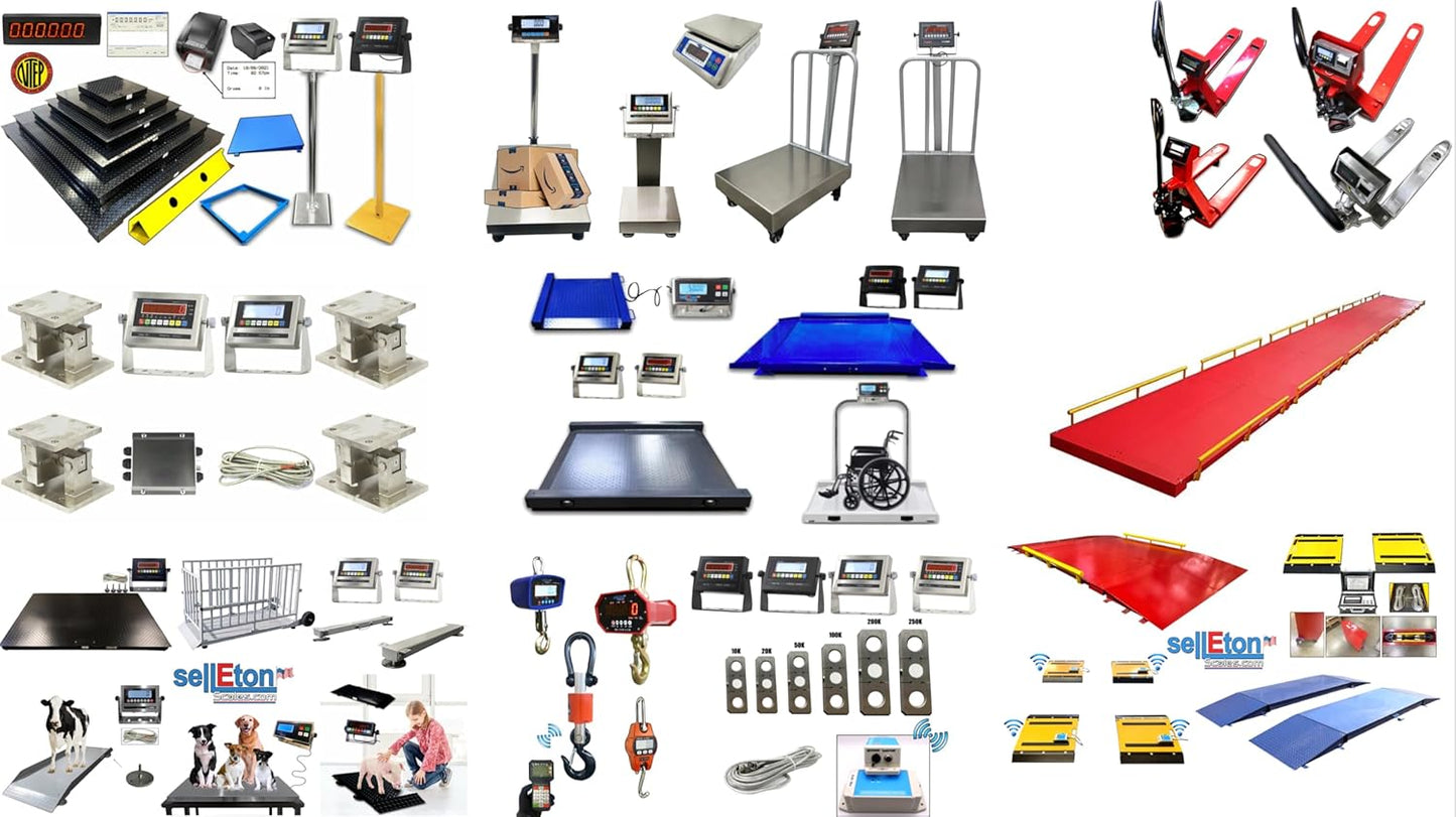 SellEton Non-NTEP Floor Scales, Accurate Pallet Scales with Smart Digital Indicator for Warehouse Shipping and Heavy Duty Industrial Weighing (60"x96", 10.000 lb x 1 lb)