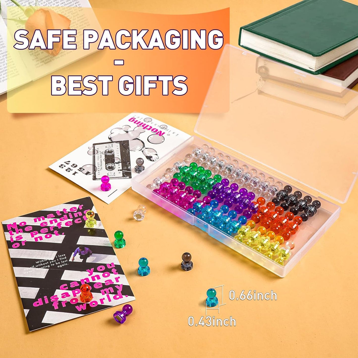 VNDUEEY 96PCS Strong Fridge Magnets, Colorful Magnetic Push Pins for Bulletin Board, Dry Erase Magnets Refrigerator Magnet, Small Strong Magnets for Whiteboard, Kitchen, School, Office, Map (8 Colors)