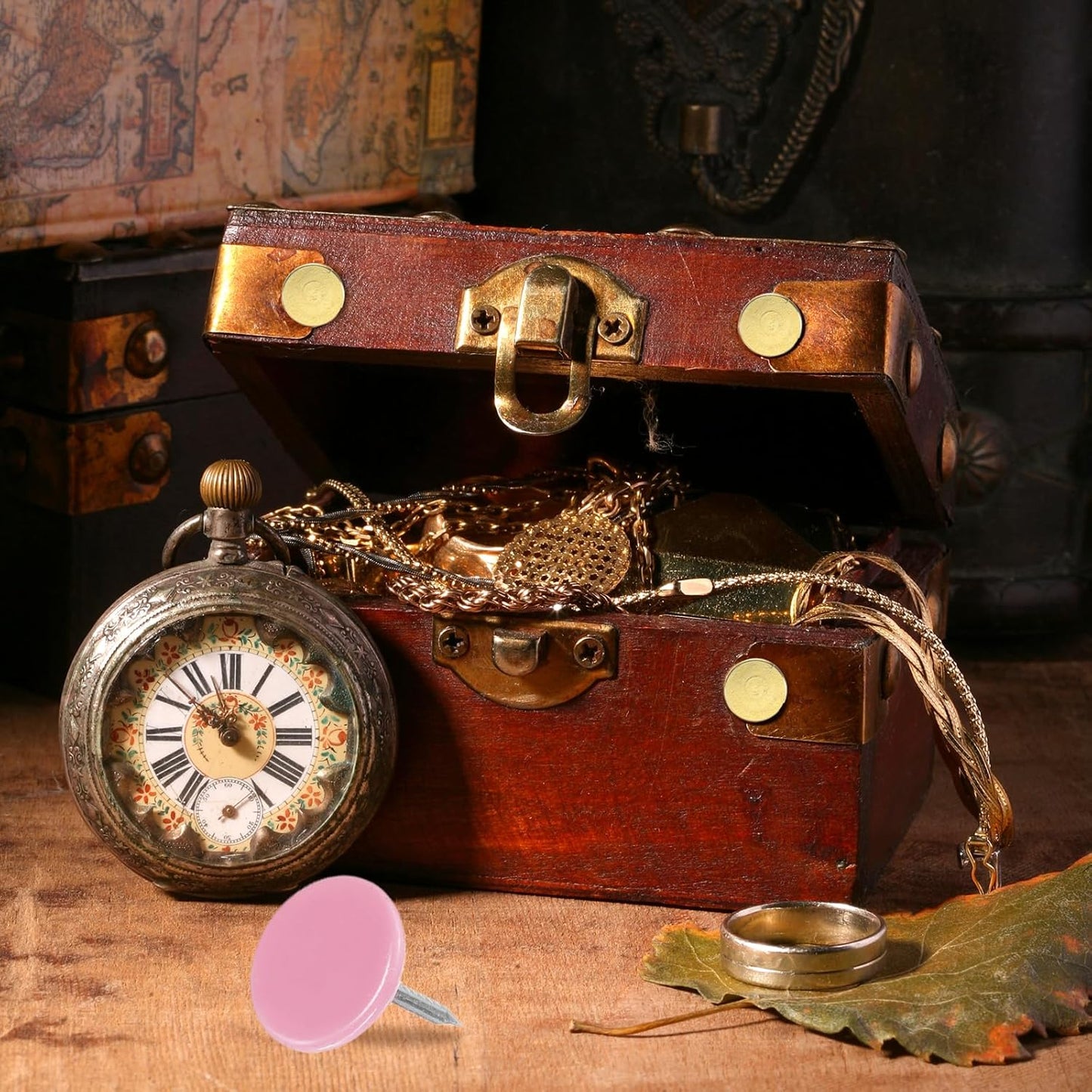 uxcell 120Pcs Push Pins, 11mmx13mm Round Flat Head Decorative Thumb Tacks Upholstery Tacks for Cork Board Office Wall Hangings, Pink