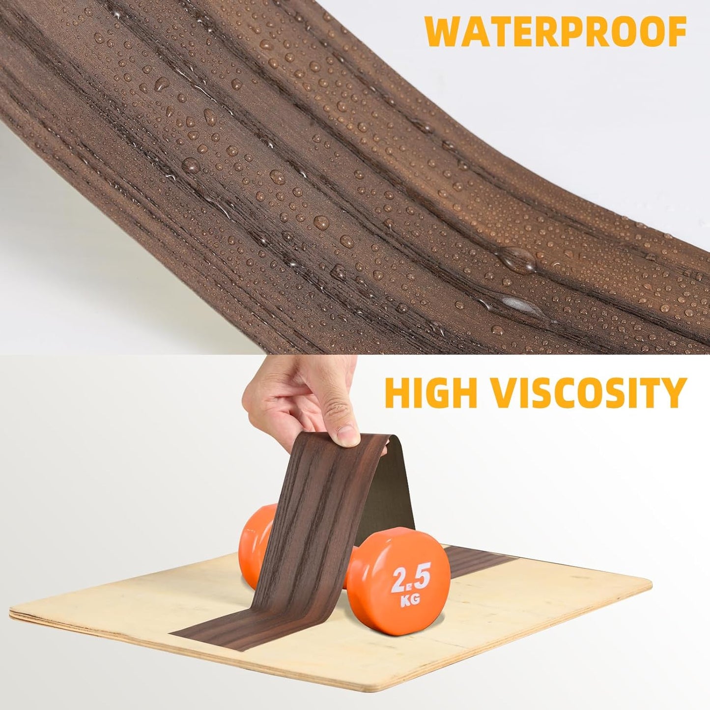 GSCIT Club Oak Wallpaper, 2.4 inch X 25ft Self Adhesive Wood Grain Repair Tape Oak Repair Patch for Tables, Chairs, Baseboards, Doors, Windows, Floors, Handicraft DIY.