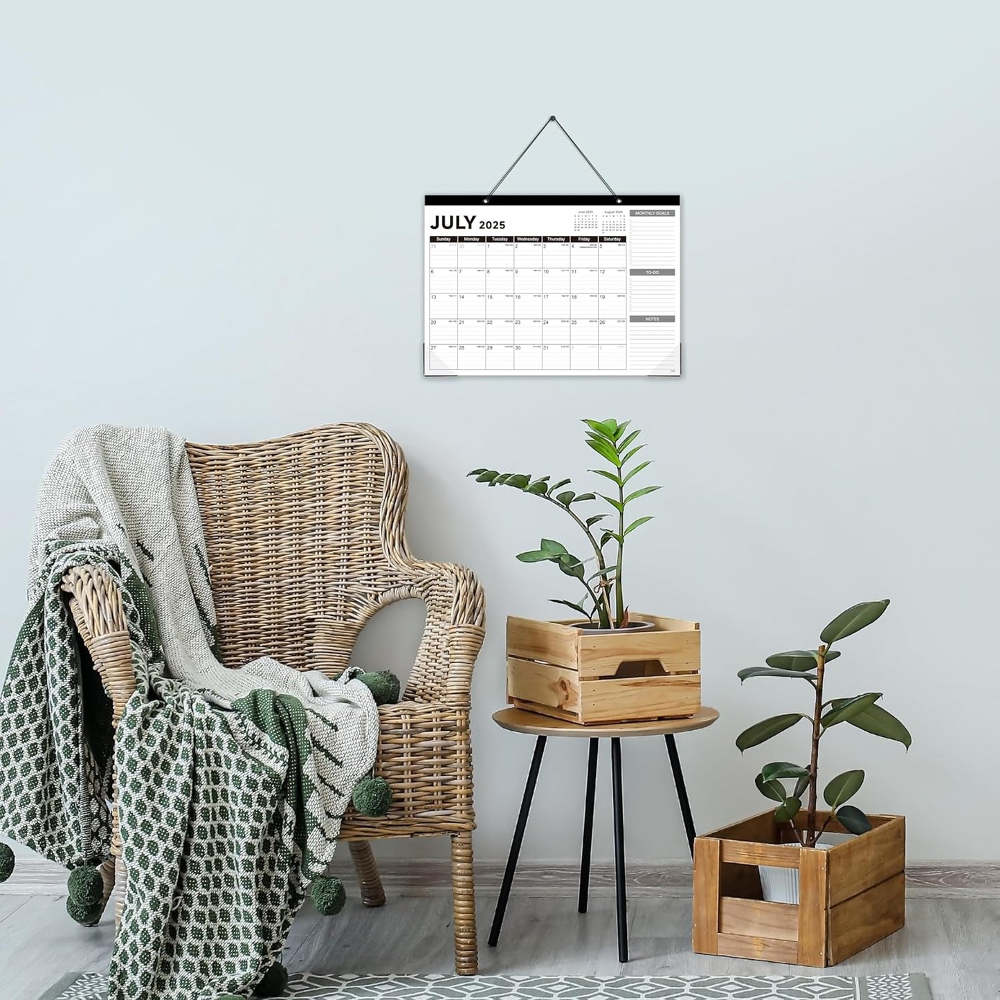2025-2026 Desk Calendar - Desk Calendar 2025-2026, Jul. 2025 - Dec. 2026, 17"x12" Desktop Calendar with Notes, Corner Protector, Ruled Blocks